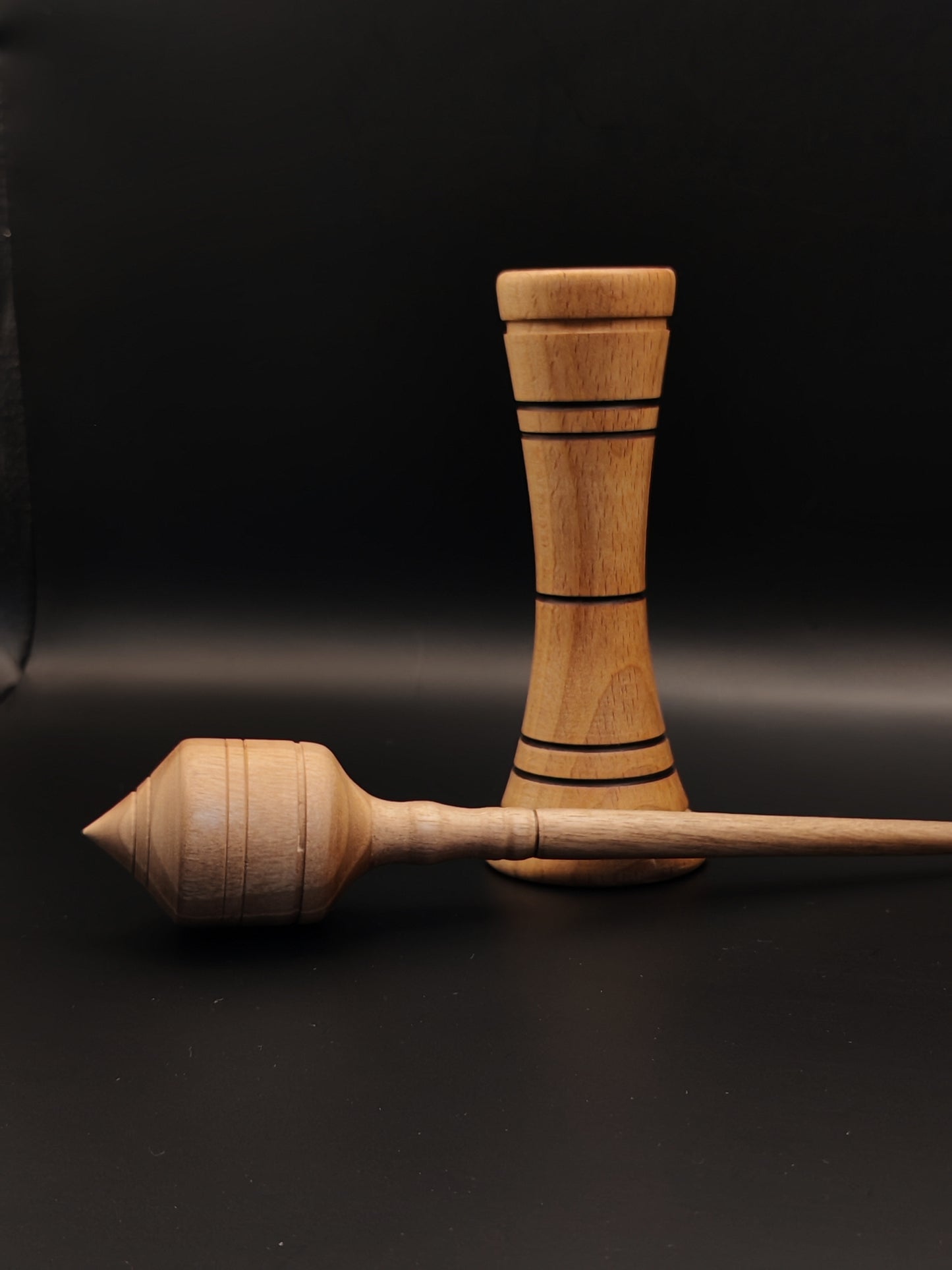 Support Spindle Set: Oak (33 g / 1.16 oz, 24.5 cm / 9.65 inches) with Oak Lap Support Bowl