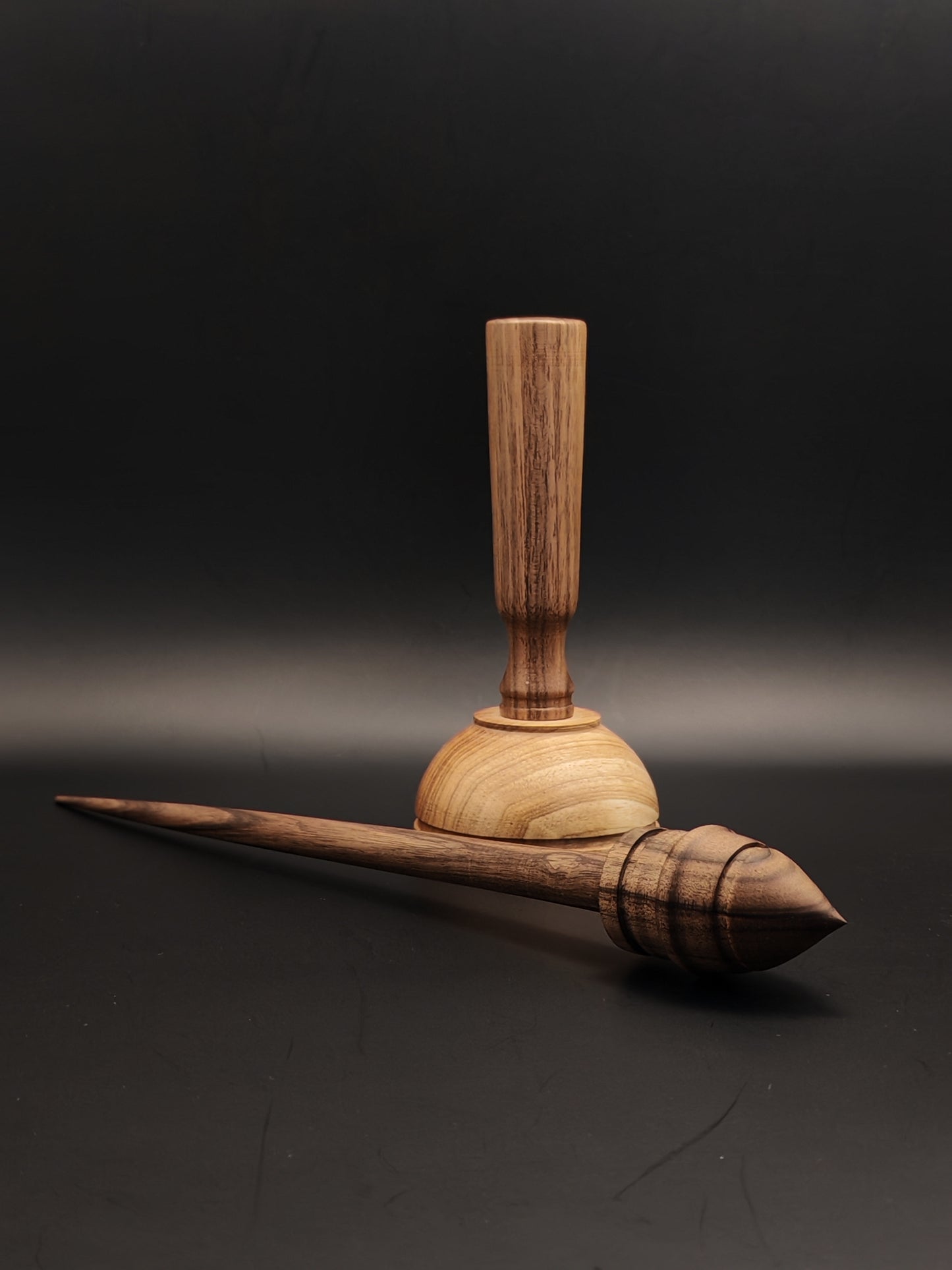 Support Spindle Set: Walnut (26 cm / 27 g) with Lap Support Bowl