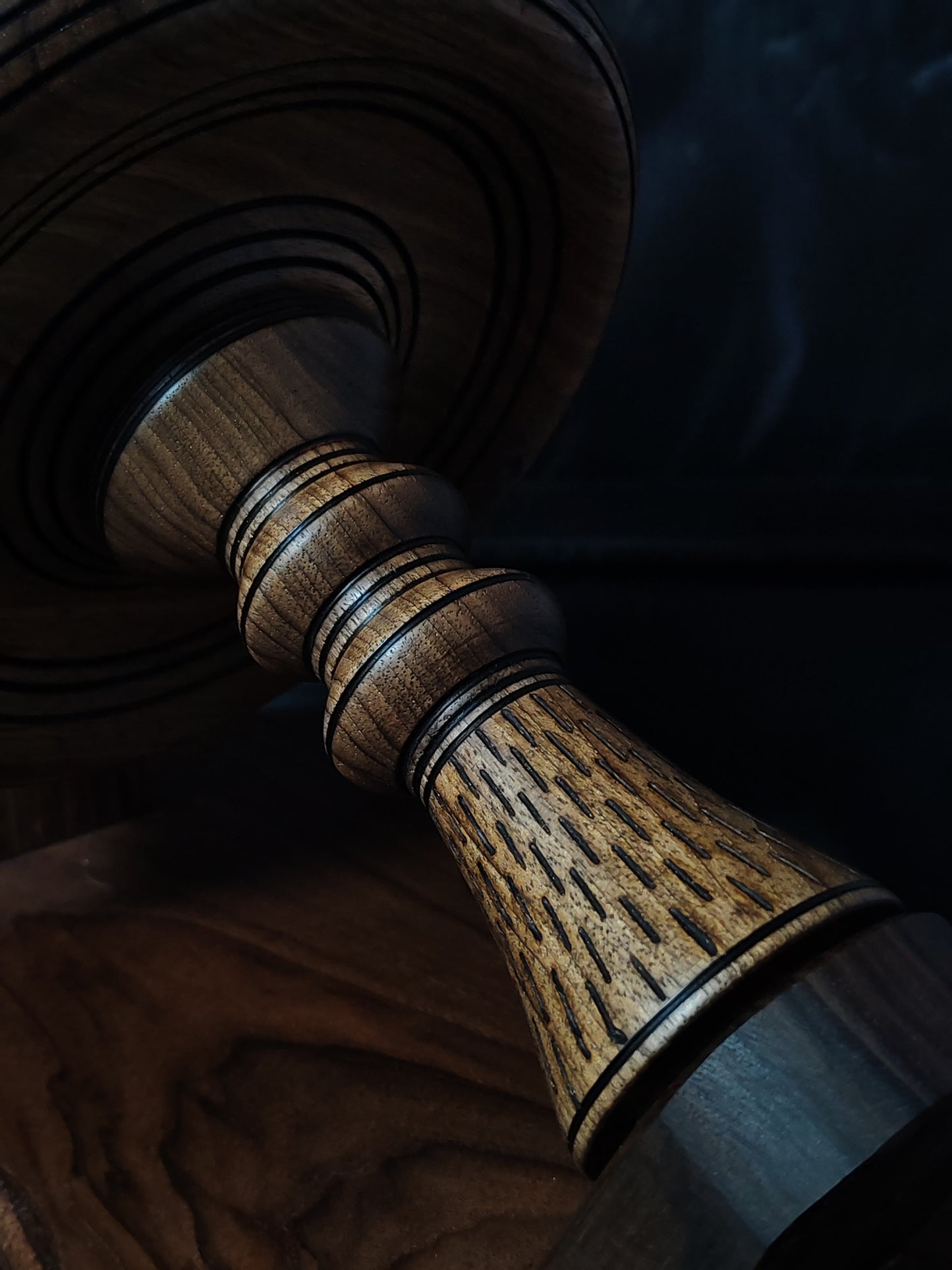 Walnut Kick Spindle – Removable Spindle & Bearing System