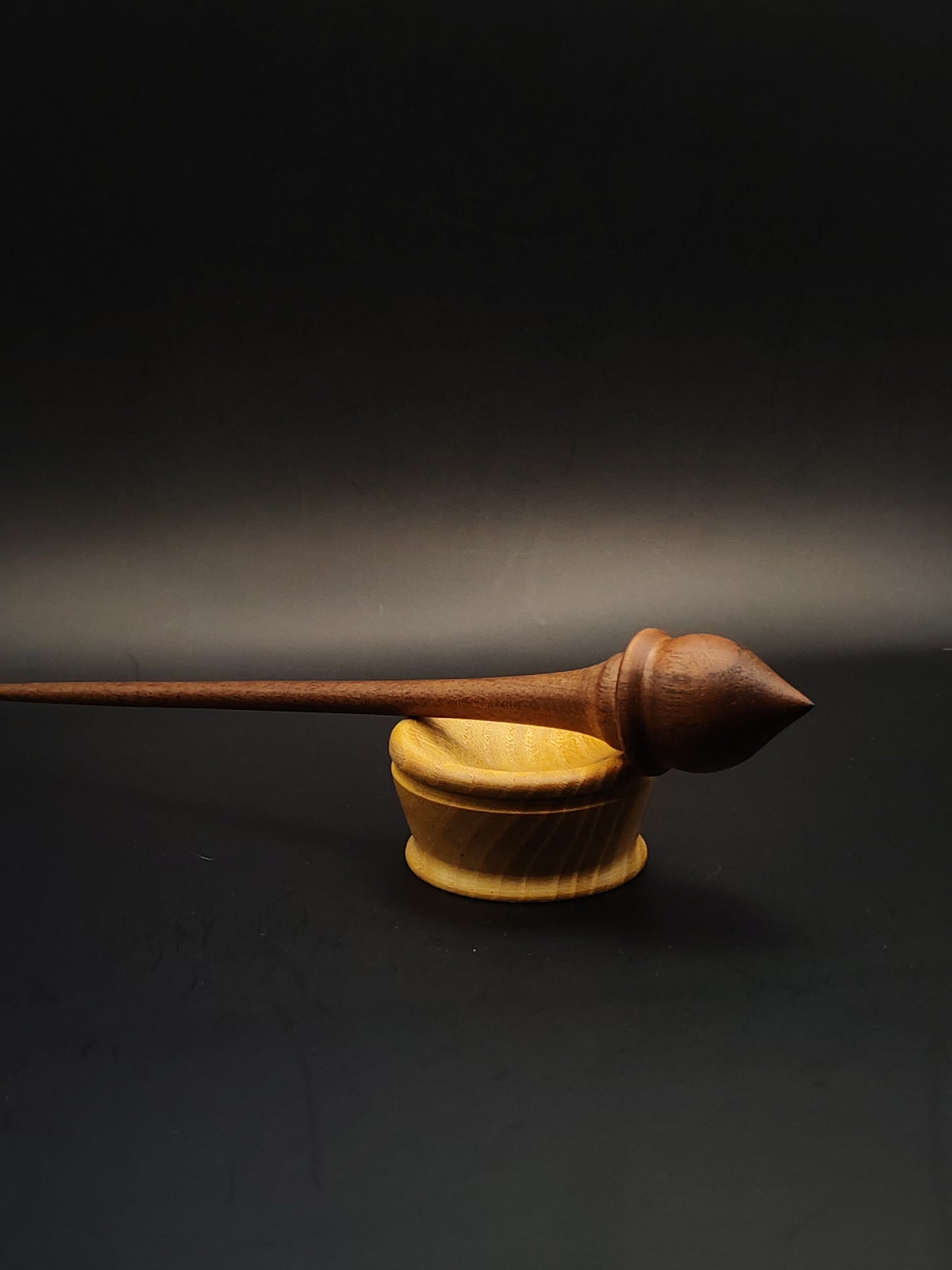 Support Spindle Set: Walnut (23 cm / 9.06 inches, 11 g / 0.39 oz) with Mulberry Support Bowl