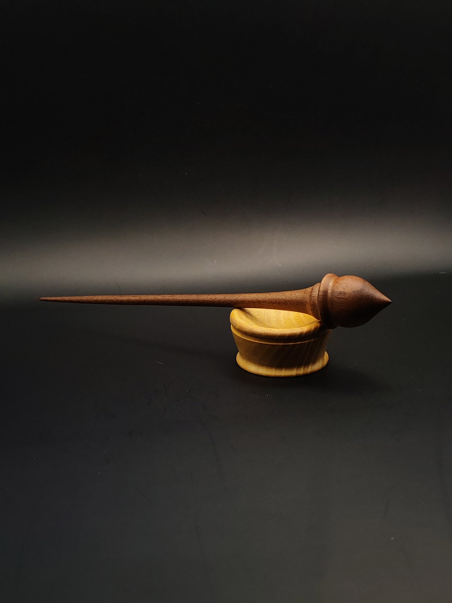 Support Spindle Set: Walnut (23 cm / 9.06 inches, 11 g / 0.39 oz) with Mulberry Support Bowl