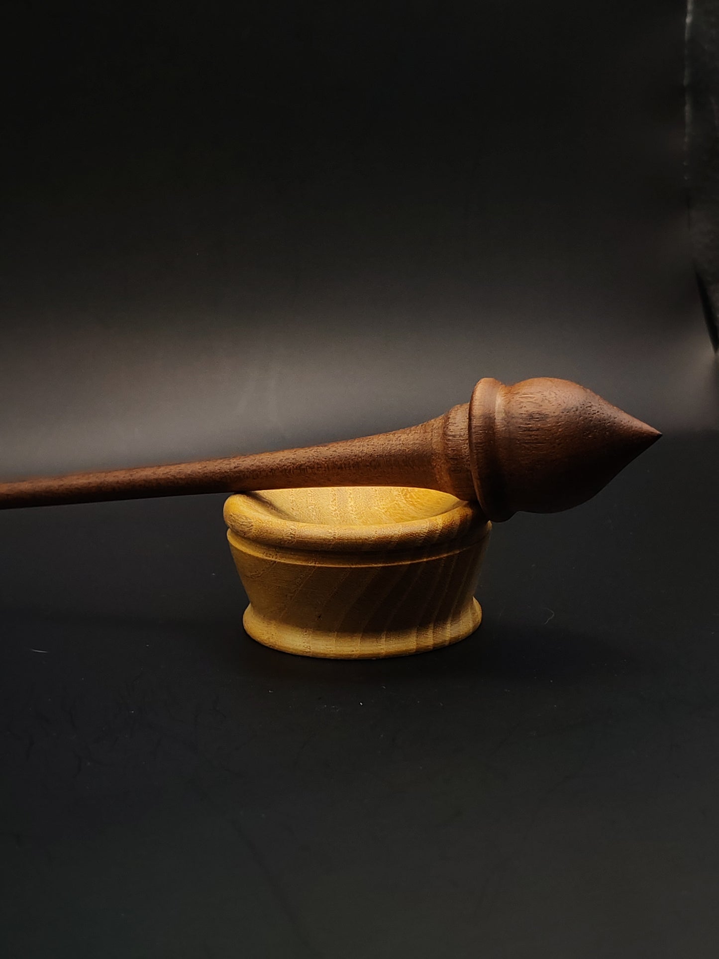 Support Spindle Set: Walnut (23 cm / 9.06 inches, 11 g / 0.39 oz) with Mulberry Support Bowl