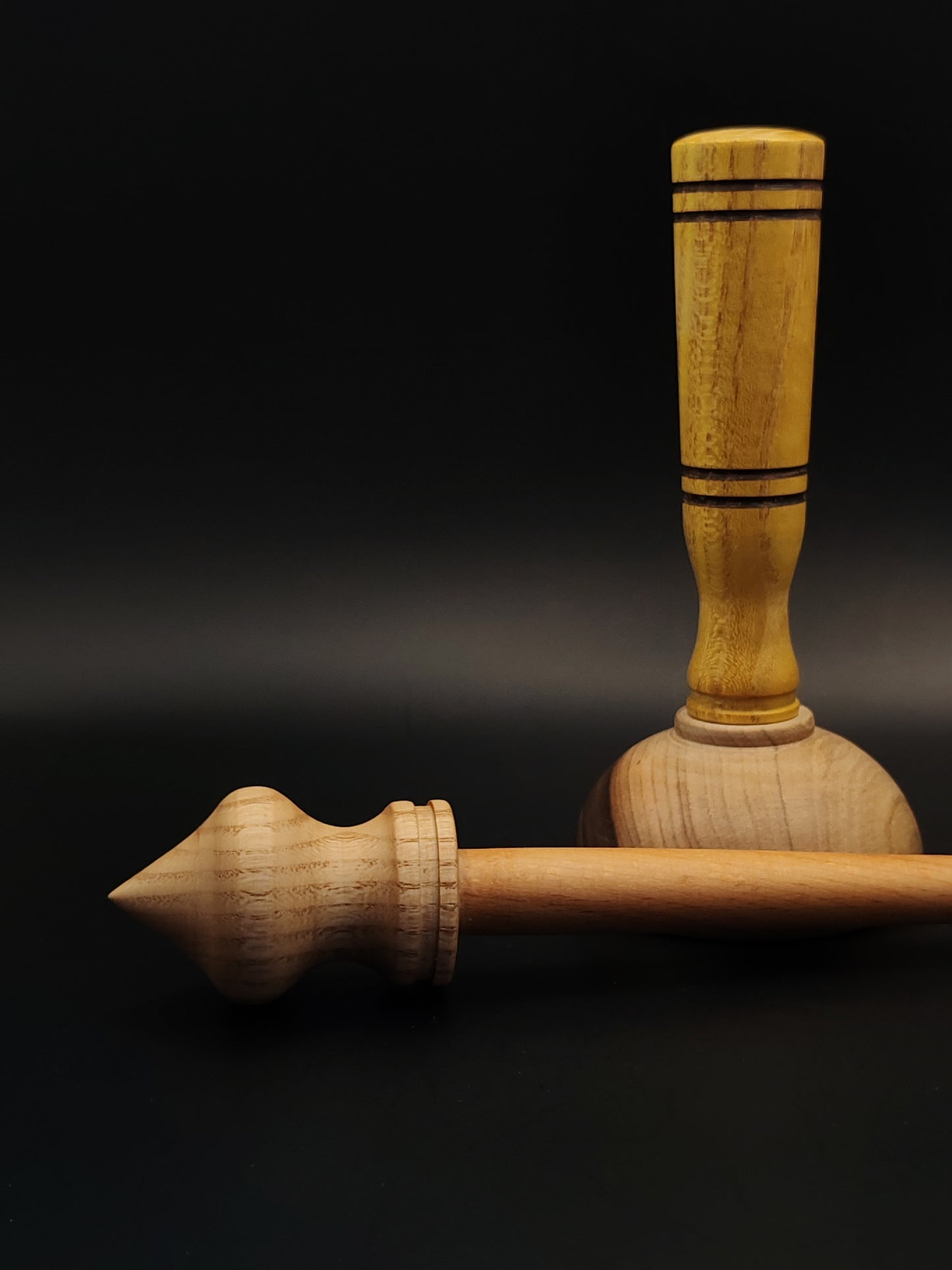 Support Spindle Set: Oak & Beech (26.5 cm / 10.43 inches, 23 g / 0.81 oz) with Walnut & Mulberry Lap Support Bowl