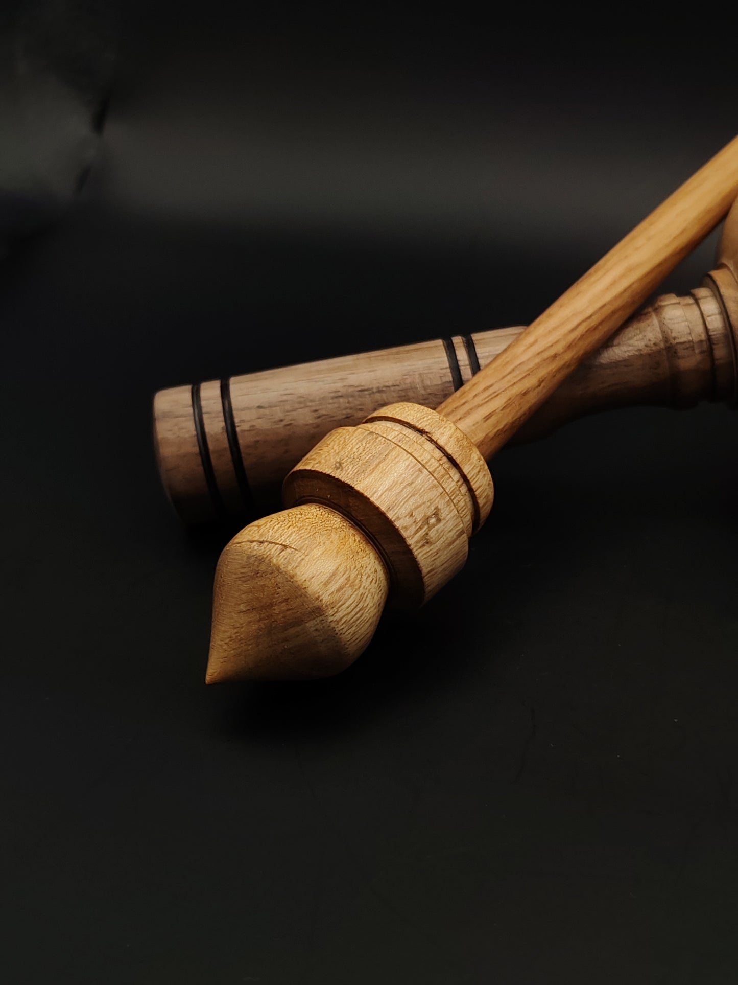 Support Spindle Set: Acacia & Oak (25.5 cm / 10.04 inches, 28 g / 0.99 oz) with Dark & Grey Walnut Lap Support Bowl