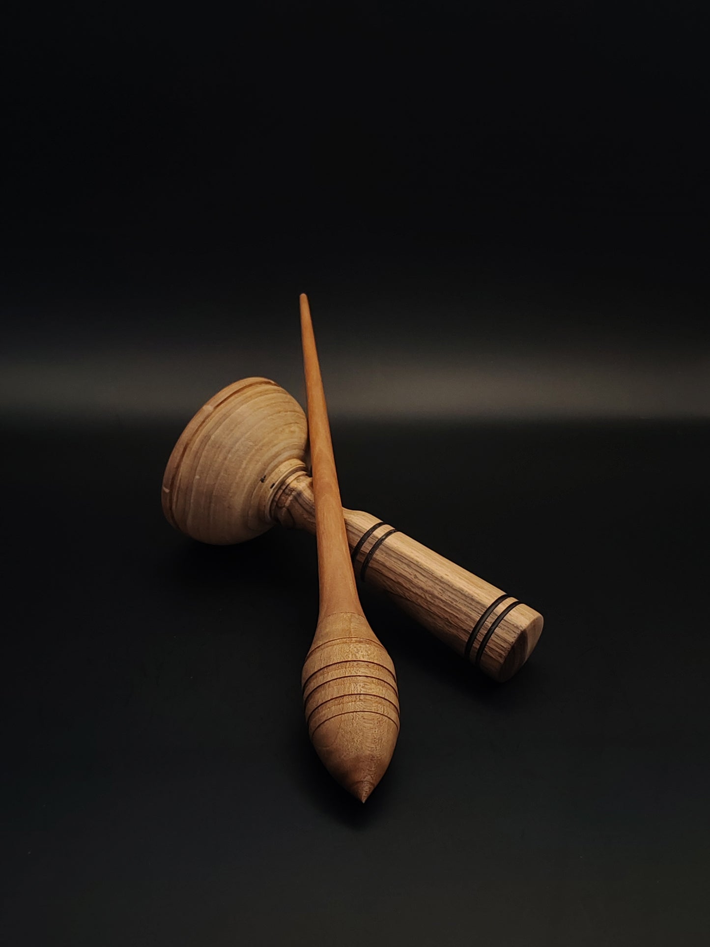 Support Spindle Set: Pear Shaft & Walnut Whorl (23 cm / 22 g) with Walnut Lap Support Bowl