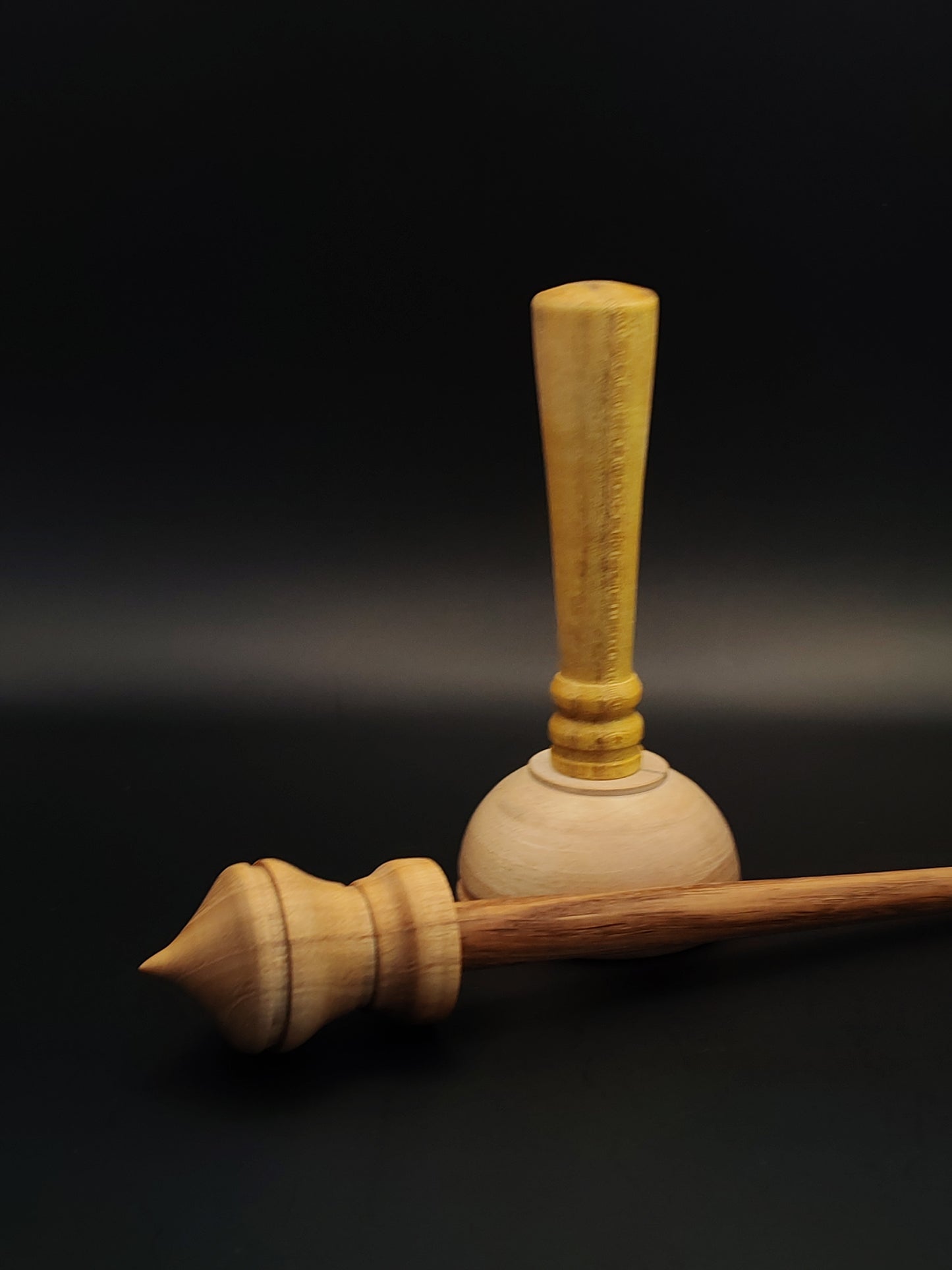 Support Spindle Set: Mulberry & Chestnut (26.5 cm / 10.43 inches, 35 g / 1.23 oz) with Mulberry & White Walnut Lap Support Bowl