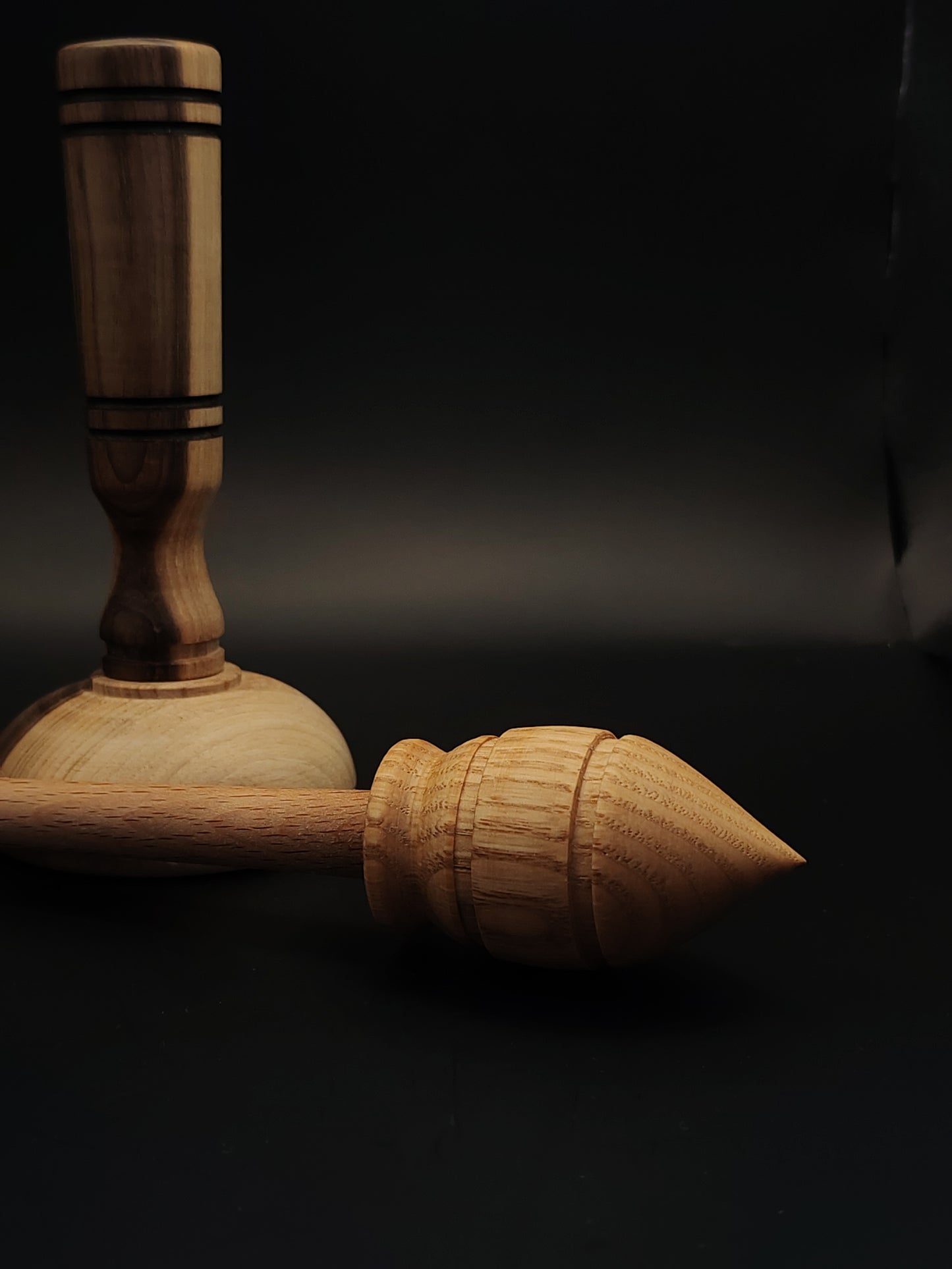 Support Spindle Set: Oak Whorl & Beech Shaft (28.5 cm / 26 g) with Walnut Lap Support Bowl
