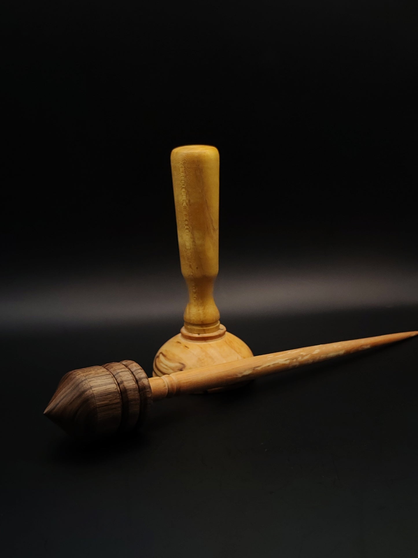 Support Spindle Set: Walnut Whorl & Alder Shaft (26.3 cm / 30 g) with Alder and Mulberry Lap Support Bowl