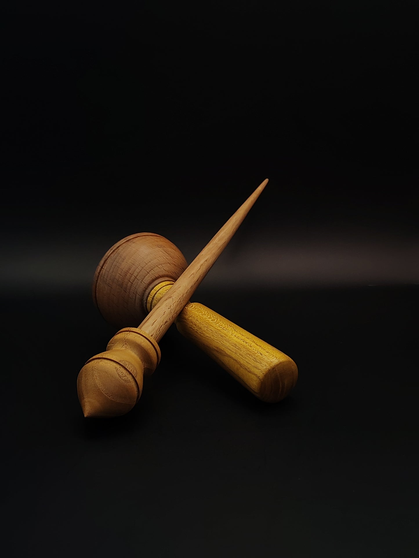 Support Spindle Set: Mulberry Whorl & Beech Shaft (25 cm / 26 g) with Beech & Mulberry Lap Support Bowl