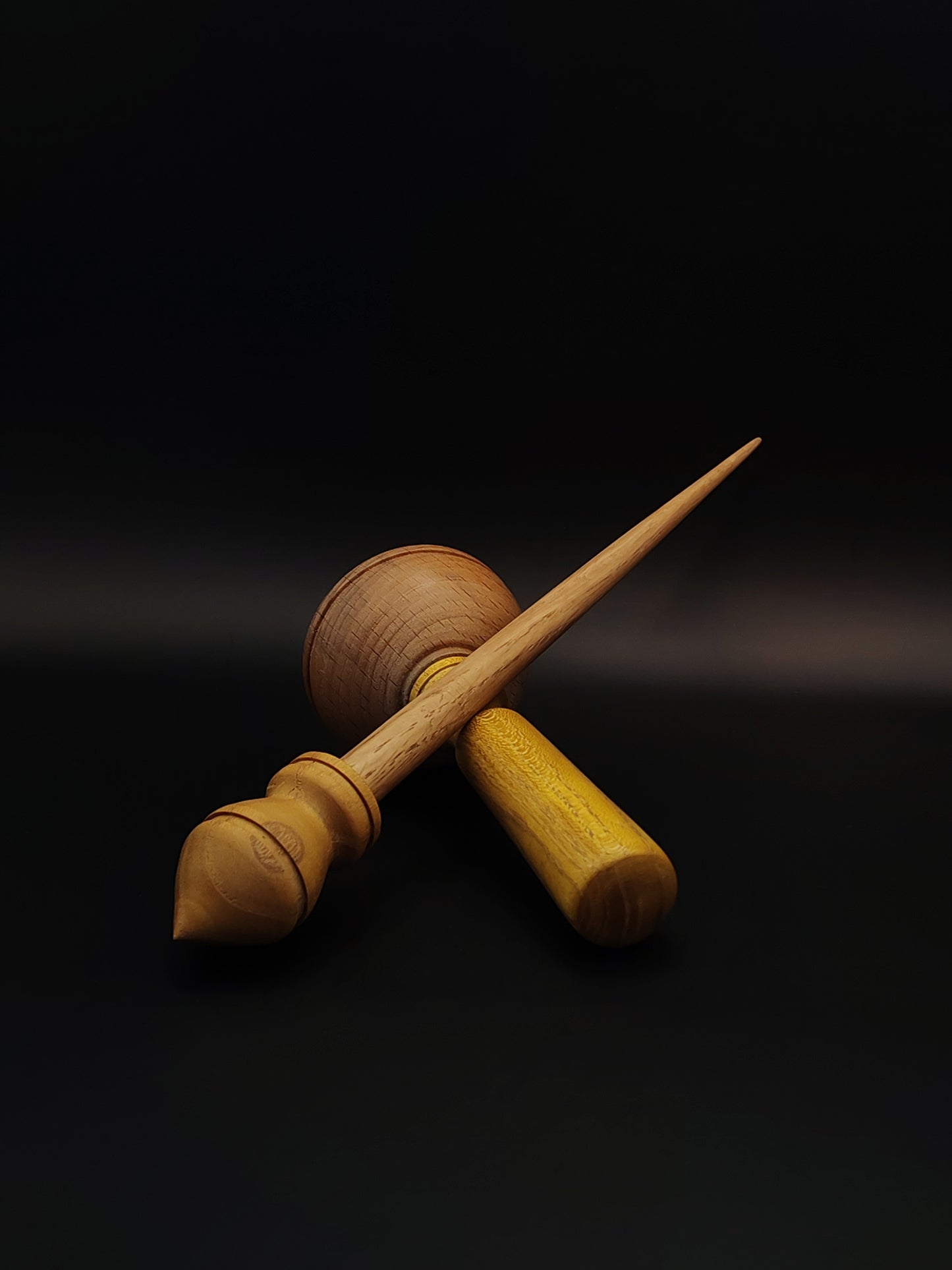 Support Spindle Set: Mulberry Whorl & Beech Shaft (25 cm / 26 g) with Beech & Mulberry Lap Support Bowl