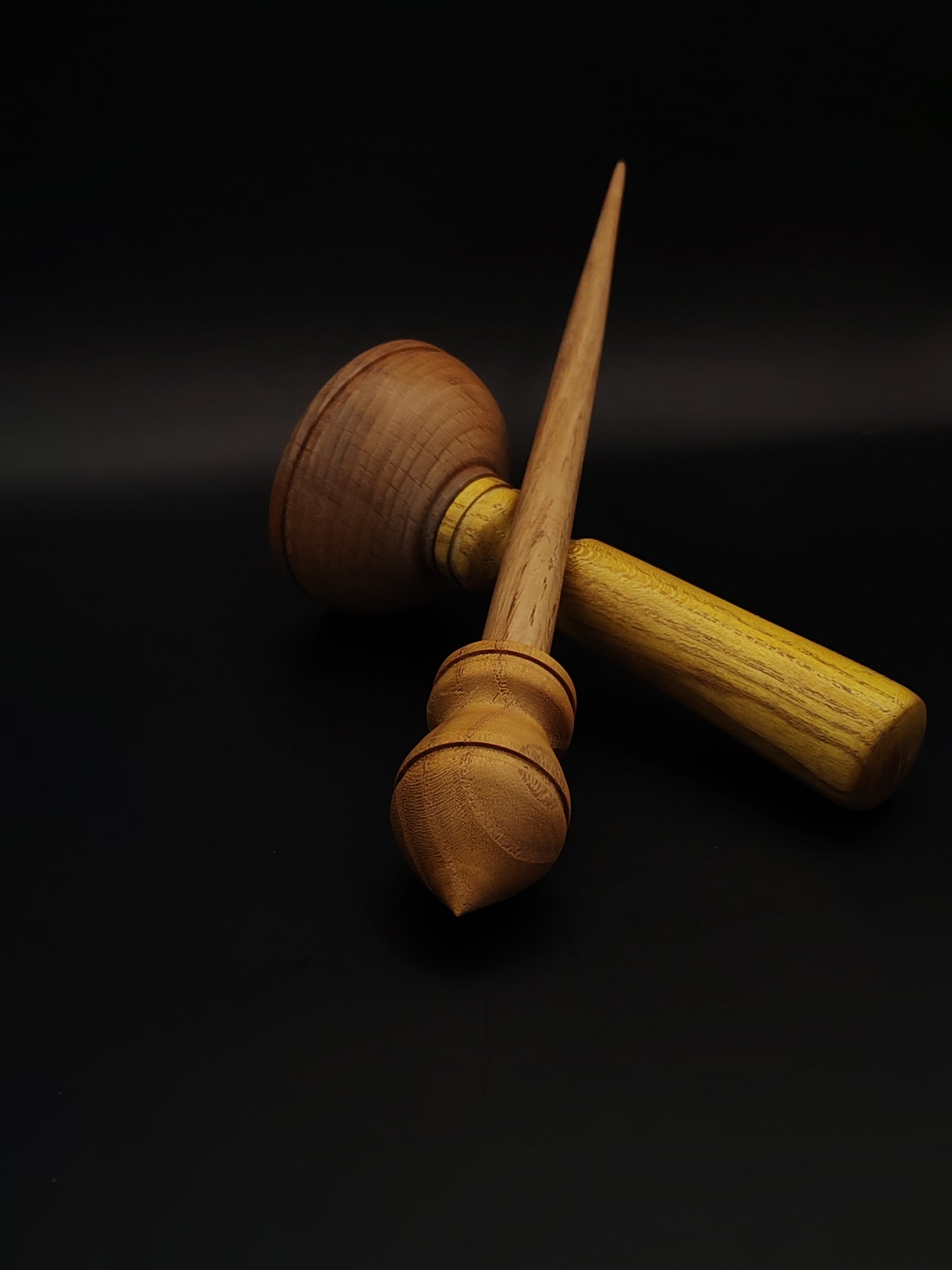 Support Spindle Set: Mulberry Whorl & Beech Shaft (25 cm / 26 g) with Beech & Mulberry Lap Support Bowl