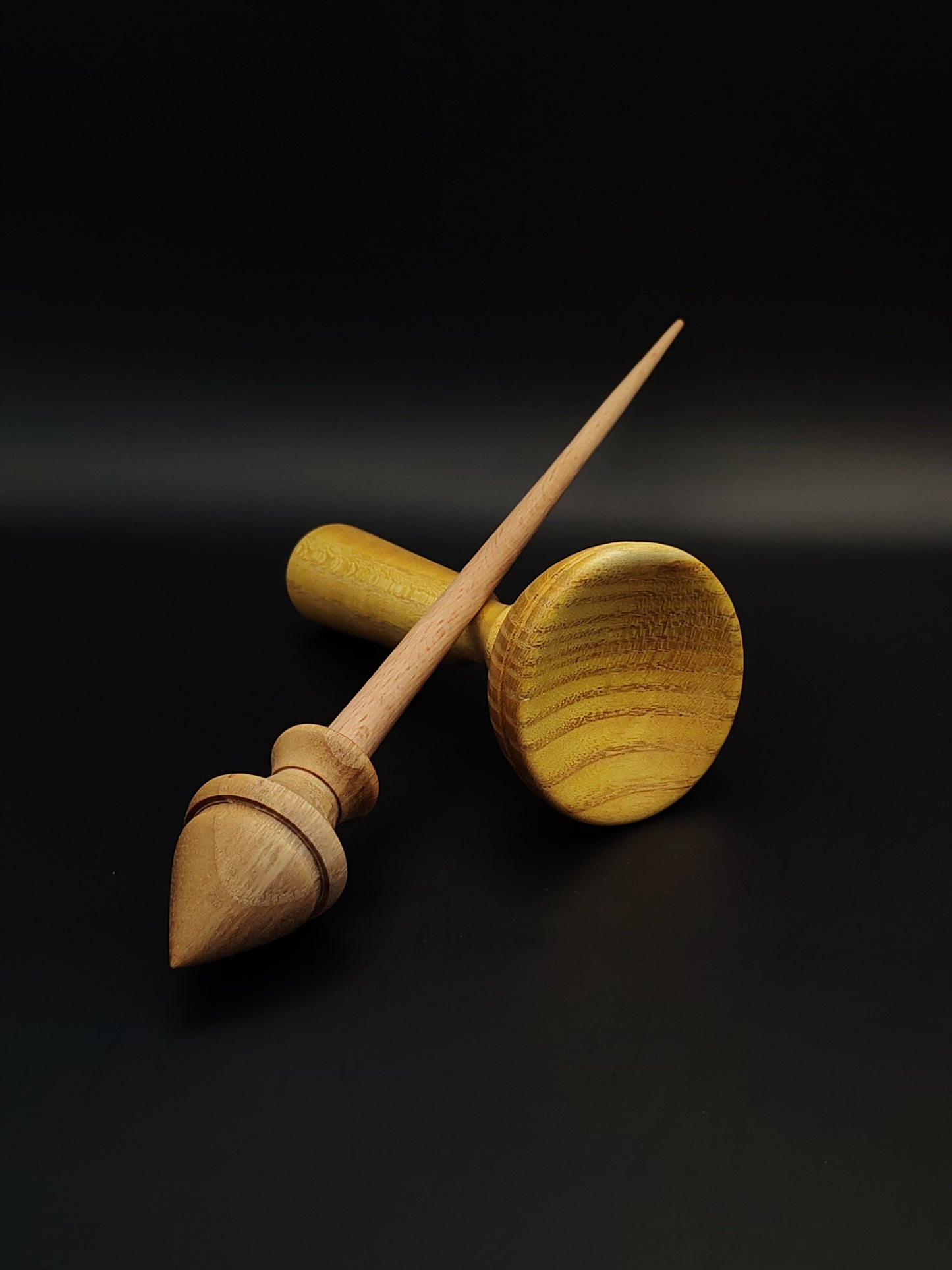 Support Spindle: Beech Shaft & Mulberry Whorl (26 cm / 22 g) with Mulberry Lap Support Bowl