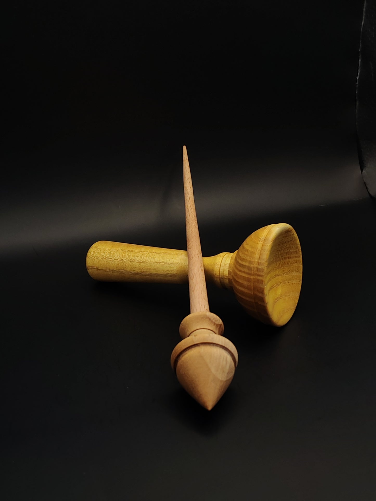 Support Spindle: Beech Shaft & Mulberry Whorl (26 cm / 22 g) with Mulberry Lap Support Bowl