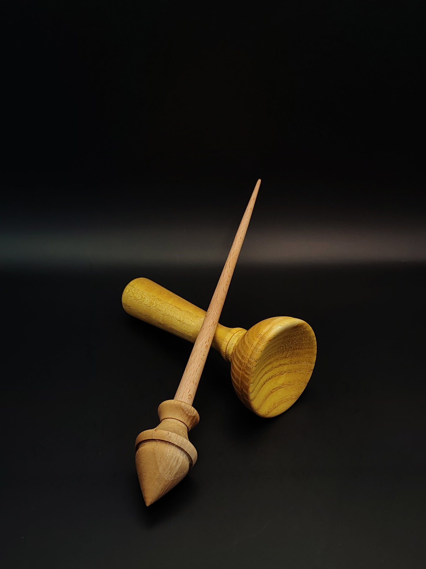 Support Spindle: Beech Shaft & Mulberry Whorl (26 cm / 22 g) with Mulberry Lap Support Bowl