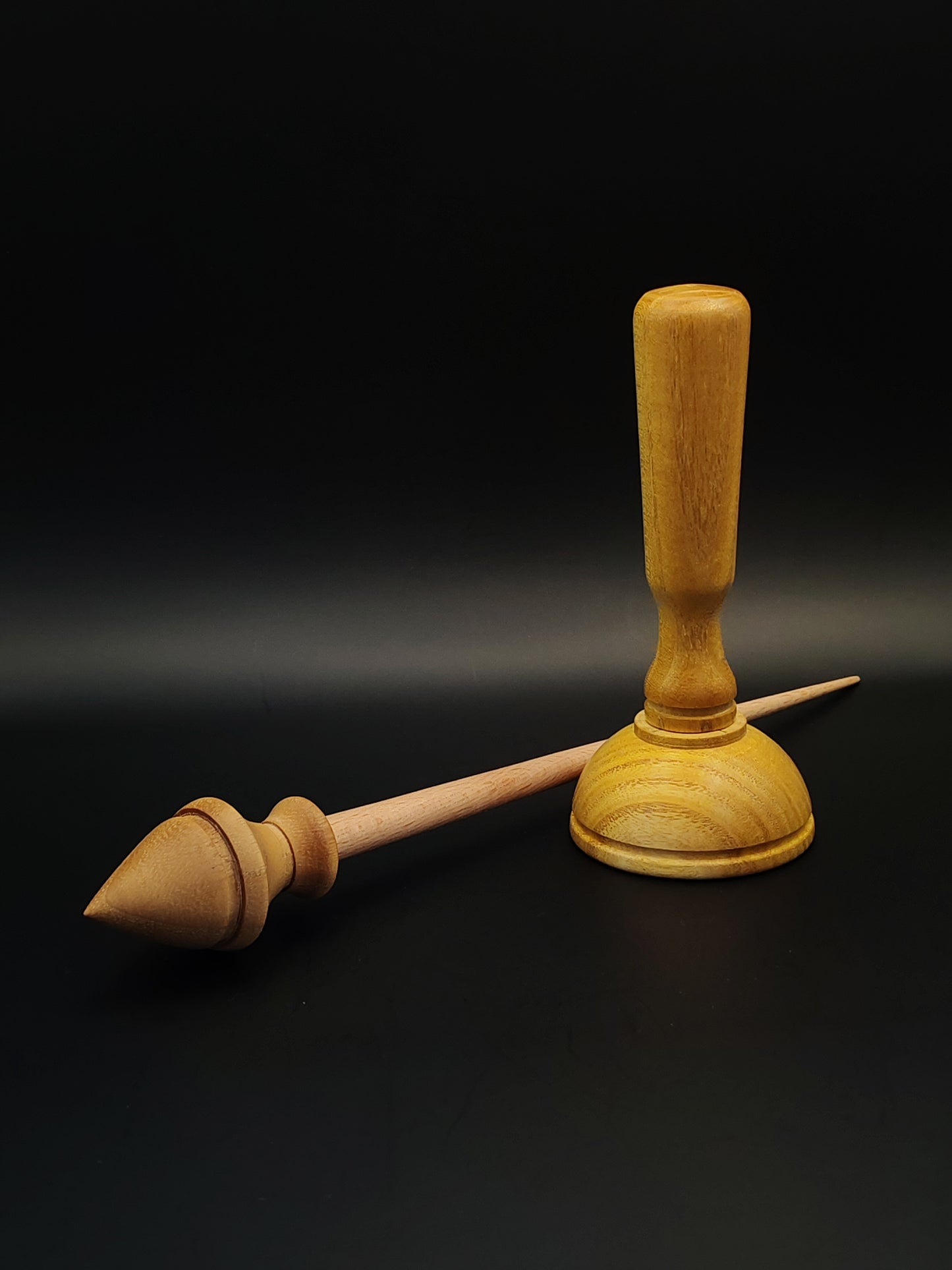 Support Spindle: Beech Shaft & Mulberry Whorl (26 cm / 22 g) with Mulberry Lap Support Bowl