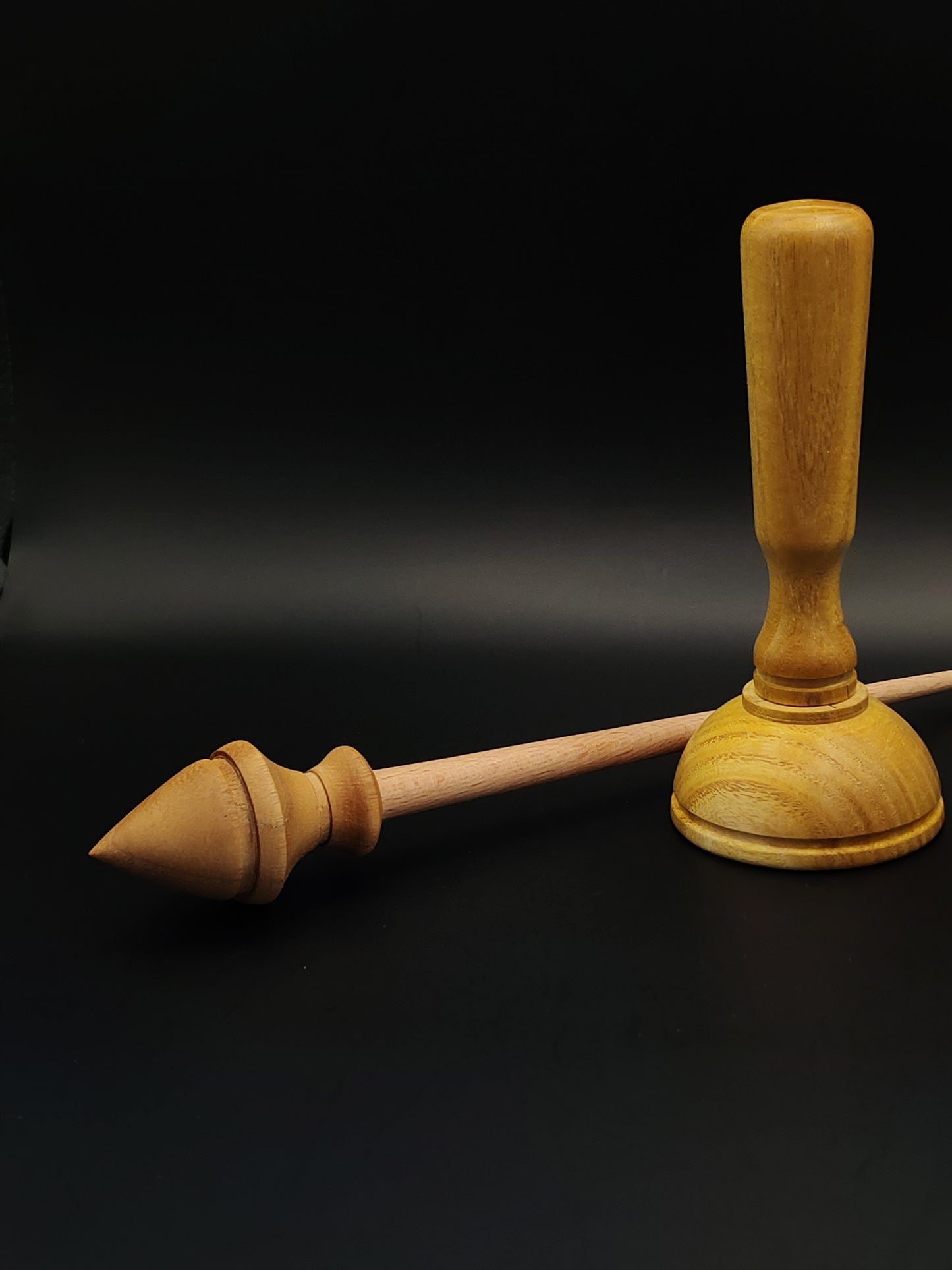 Support Spindle: Beech Shaft & Mulberry Whorl (26 cm / 22 g) with Mulberry Lap Support Bowl