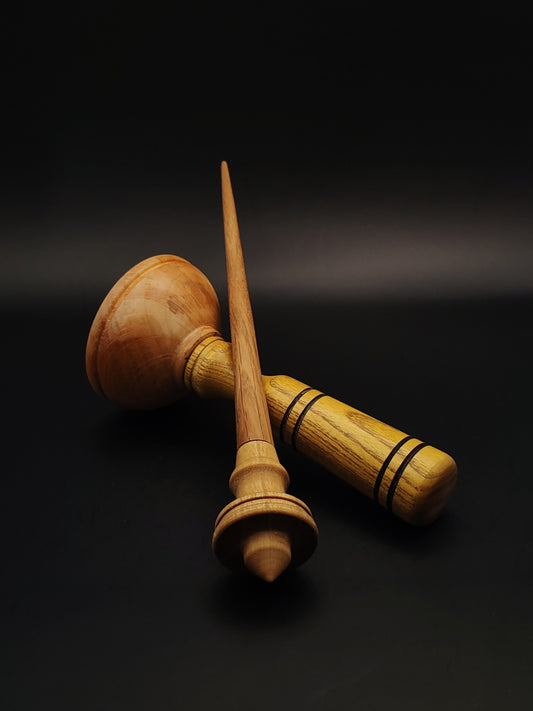 Support Spindle Set: Mulberry & Oak (22 cm / 16 g) with Pear & Mulberry Lap Support Bowl