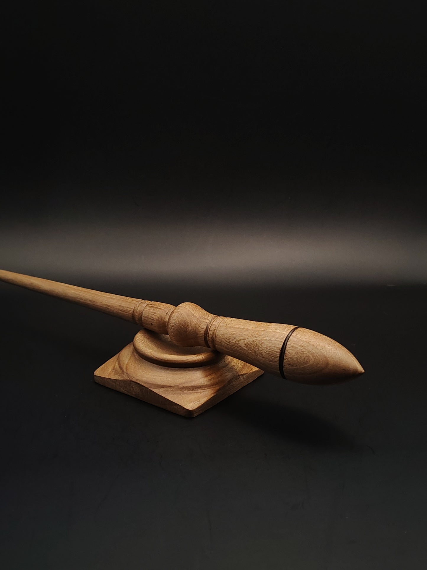 Grey Walnut Goddess Support Spindle Set – 25g / 0.88oz, 27cm / 10.6in – Includes Walnut Support Bowl | Organic Wax Finish | Kravelli Spindles