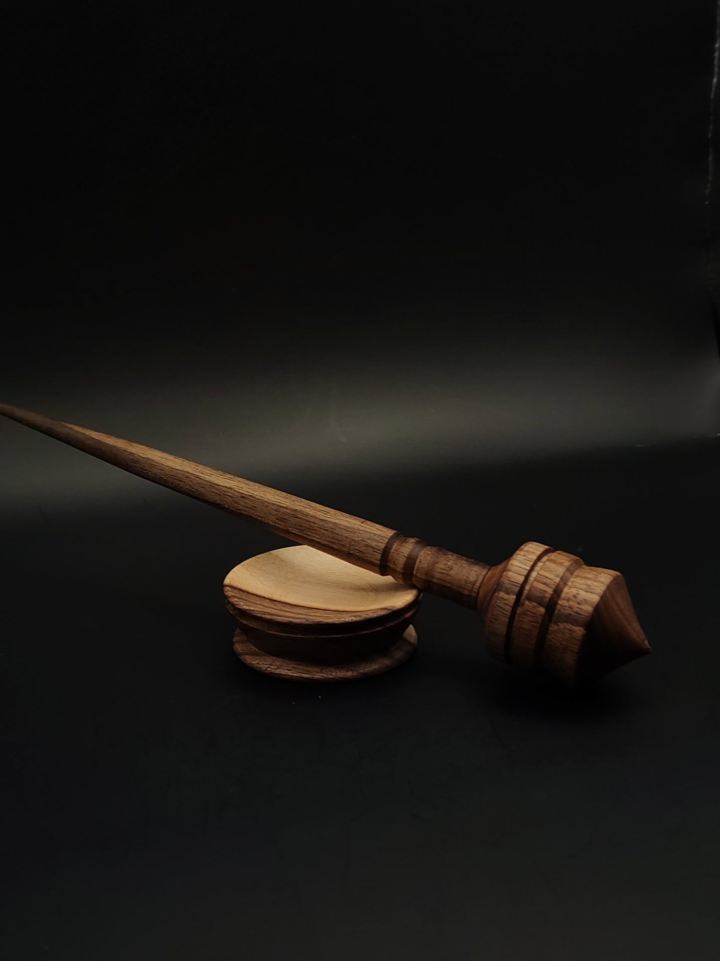 Support Spindle Set: Walnut (22 cm / 8.66 in, 28 g / 0.99 oz) with Walnut Support Bowl