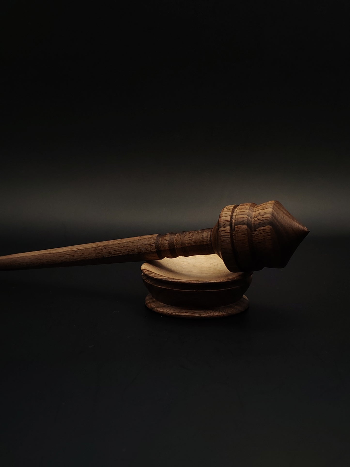 Support Spindle Set: Walnut (22 cm / 8.66 in, 28 g / 0.99 oz) with Walnut Support Bowl