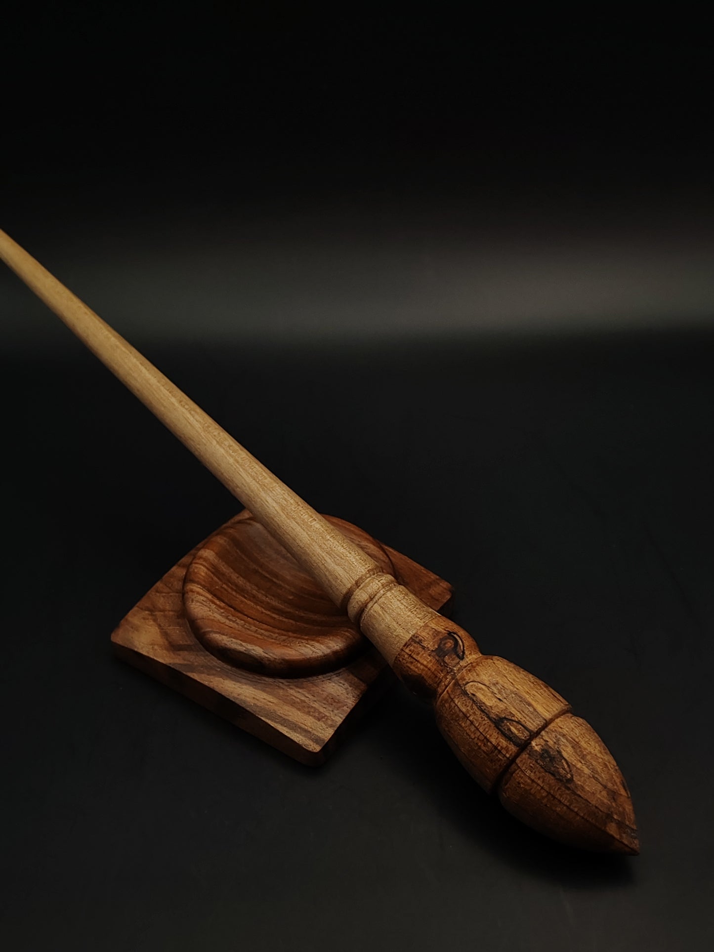 Goddess Spindle Set: Walnut (26.5 cm / 10.43 in, 21 g / 0.74 oz) with Walnut Support Bowl