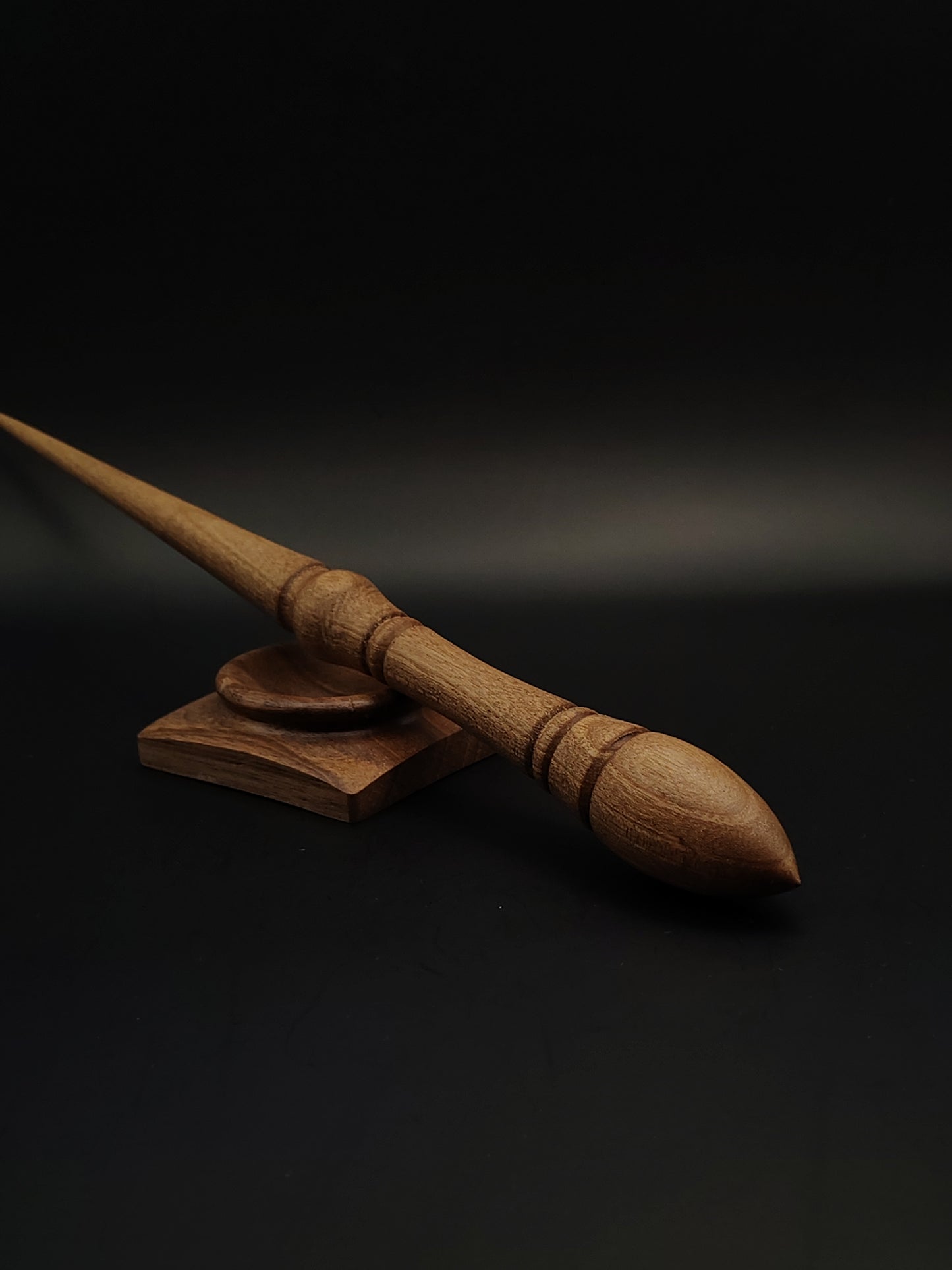 Goddess Support Spindle Set: Walnut (28.5 cm / 11.22 in, 29 g / 1.02 oz) with Walnut Support Bowl