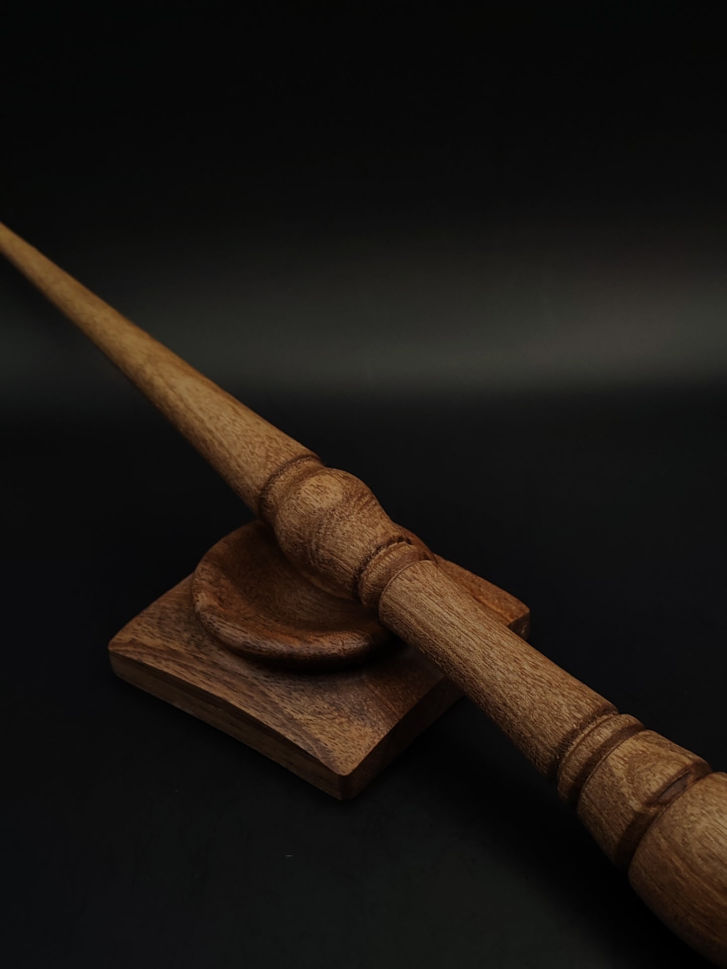 Goddess Support Spindle Set: Walnut (28.5 cm / 11.22 in, 29 g / 1.02 oz) with Walnut Support Bowl