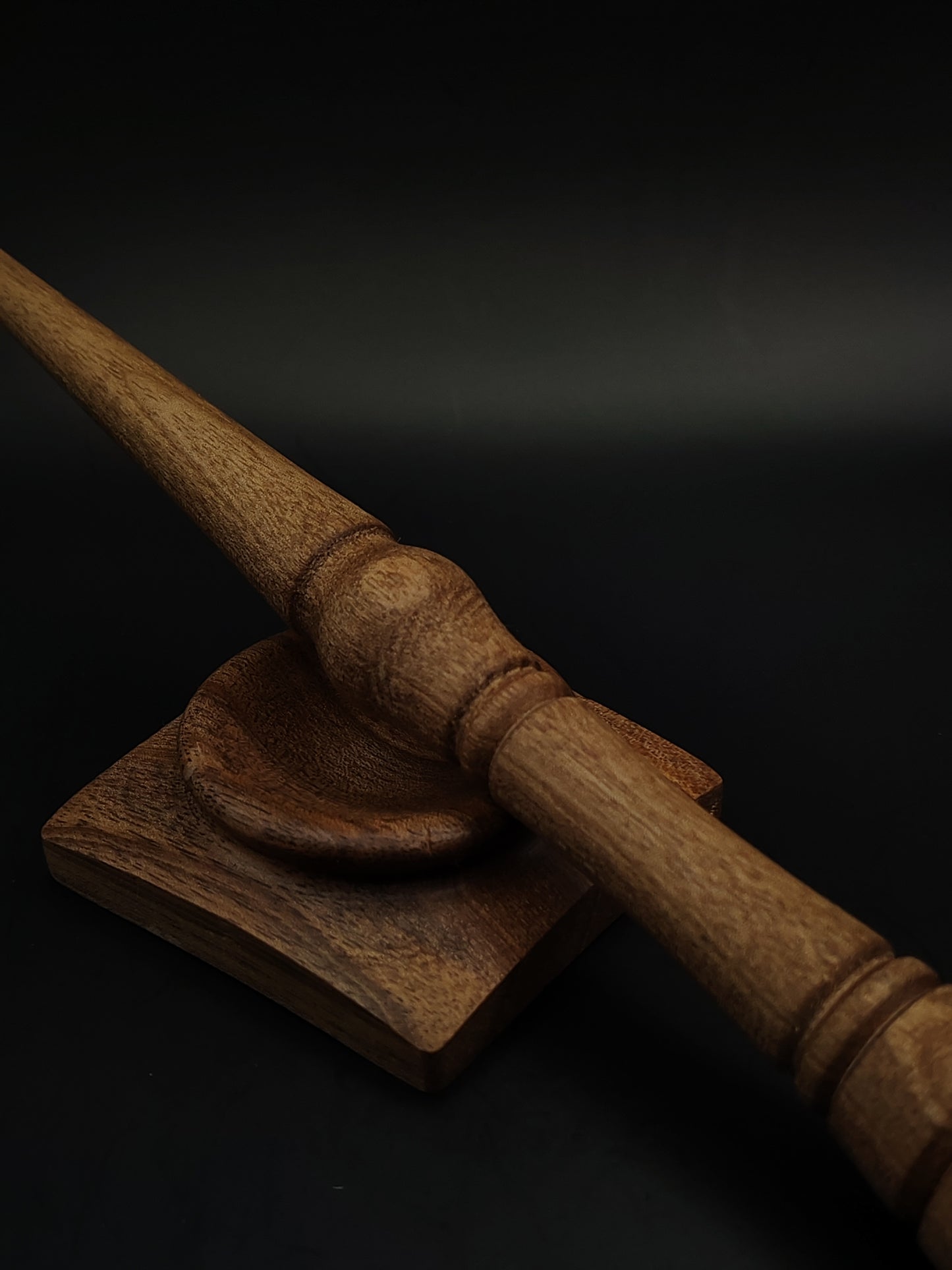 Goddess Support Spindle Set: Walnut (28.5 cm / 11.22 in, 29 g / 1.02 oz) with Walnut Support Bowl