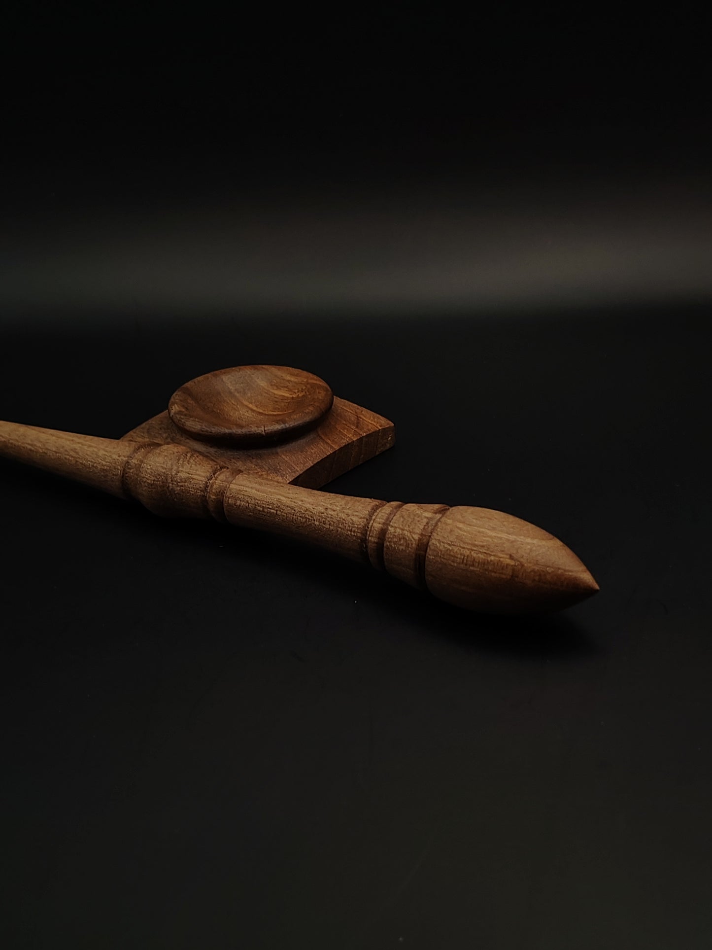 Goddess Support Spindle Set: Walnut (28.5 cm / 11.22 in, 29 g / 1.02 oz) with Walnut Support Bowl