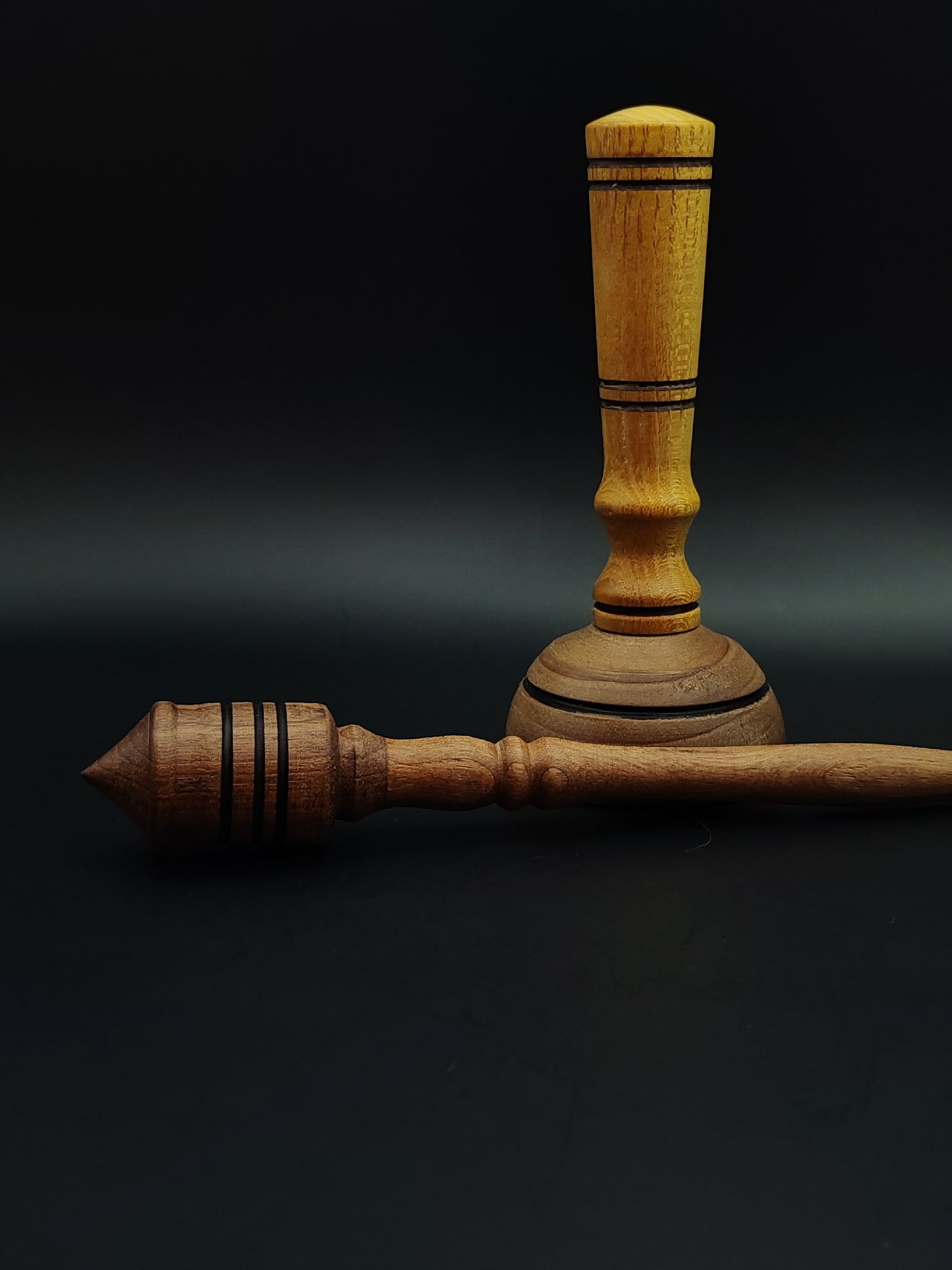 Support Spindle Set: Walnut Wood (24 cm / 9.45 in • 22 g / 0.78 oz) with Mulberry & Walnut Lap Support Bowl