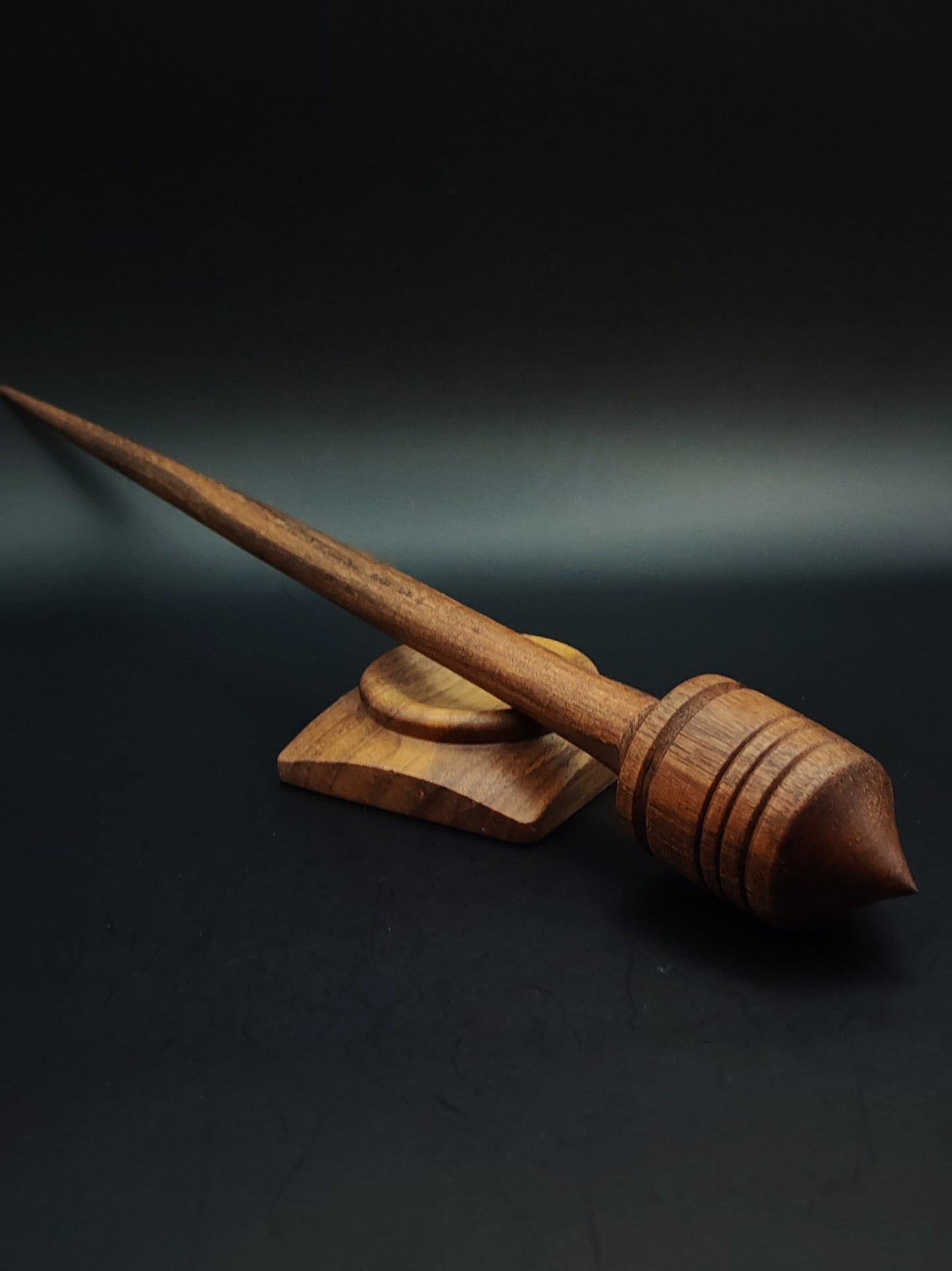 Support Spindle Set: Walnut Wood (28 cm / 11.02 in • 31 g / 1.09 oz) with Walnut Support Bowl