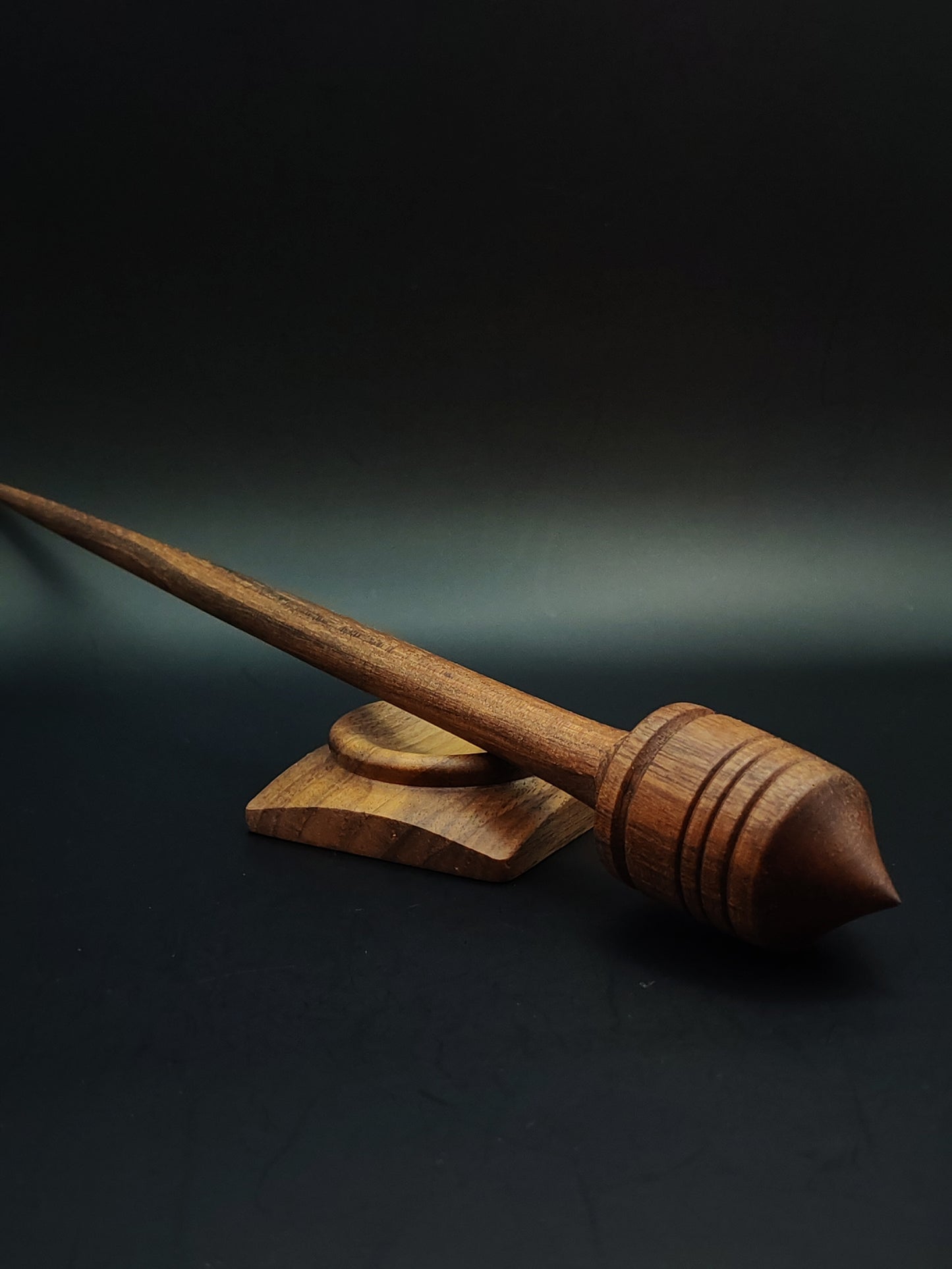 Support Spindle Set: Walnut Wood (28 cm / 11.02 in • 31 g / 1.09 oz) with Walnut Support Bowl