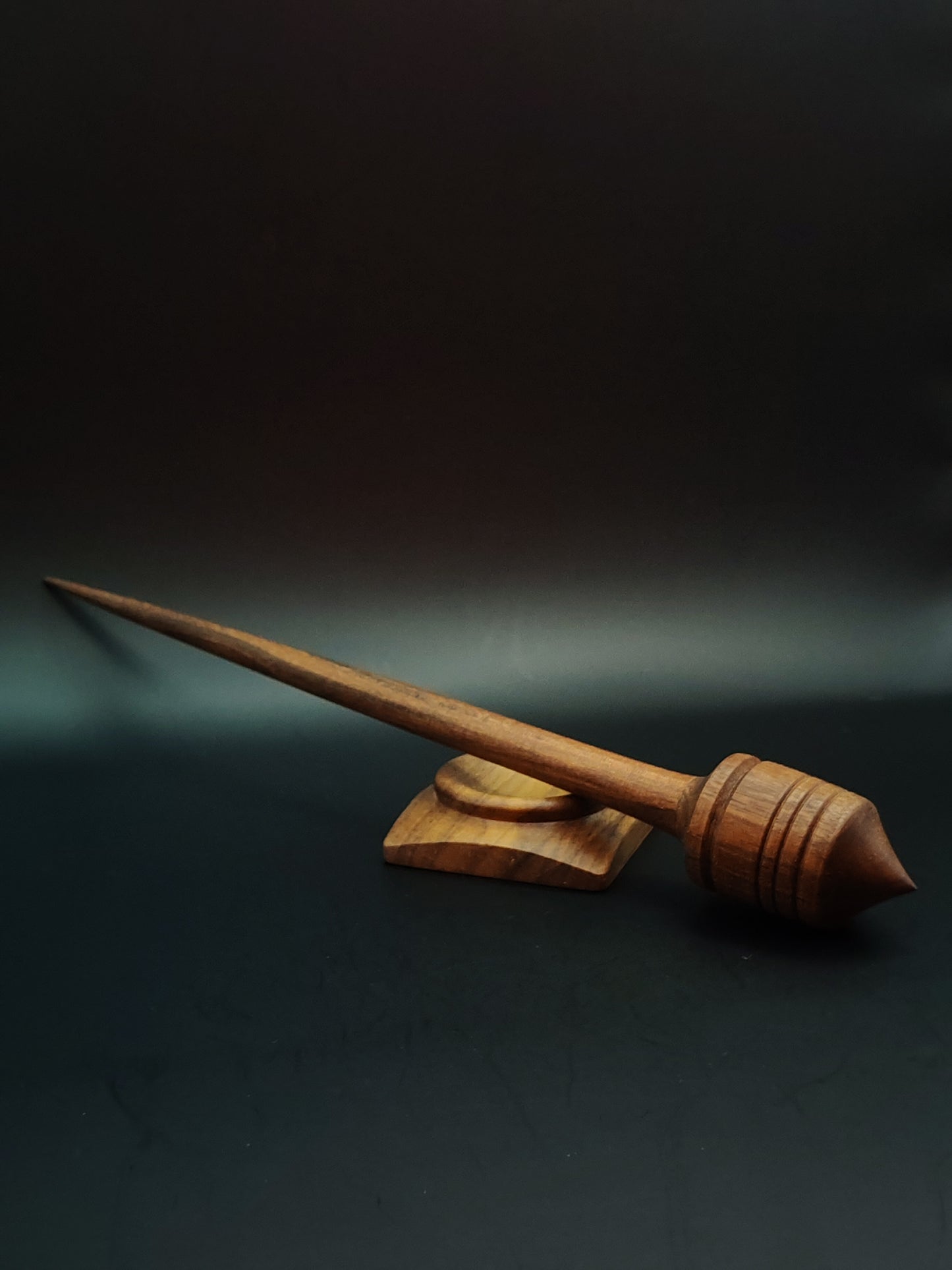 Support Spindle Set: Walnut Wood (28 cm / 11.02 in • 31 g / 1.09 oz) with Walnut Support Bowl