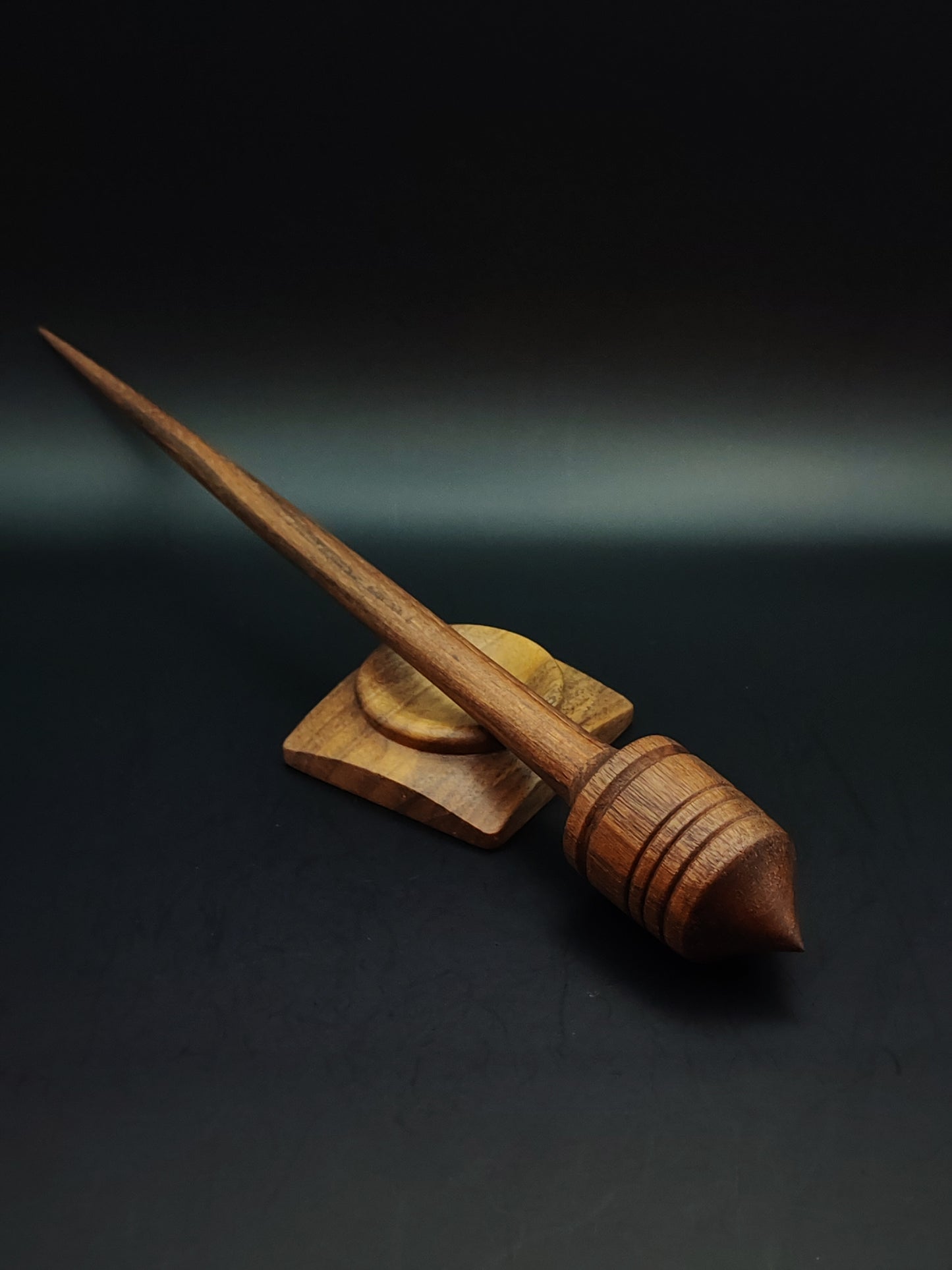 Support Spindle Set: Walnut Wood (28 cm / 11.02 in • 31 g / 1.09 oz) with Walnut Support Bowl