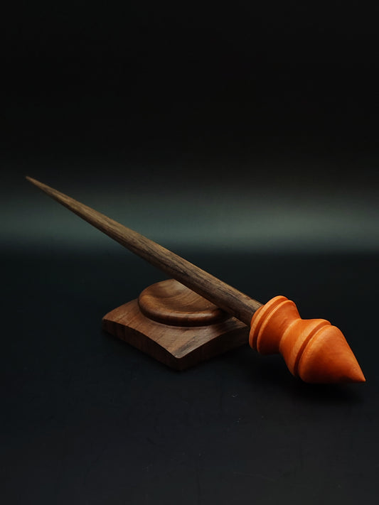 Support Spindle Set: Walnut Shaft & Rosewood Whorl (23 cm / 9.06 in • 21 g / 0.74 oz) with Walnut Support Bowl