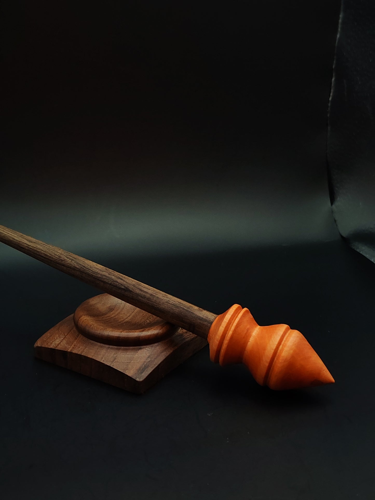 Support Spindle Set: Walnut Shaft & Rosewood Whorl (23 cm / 9.06 in • 21 g / 0.74 oz) with Walnut Support Bowl