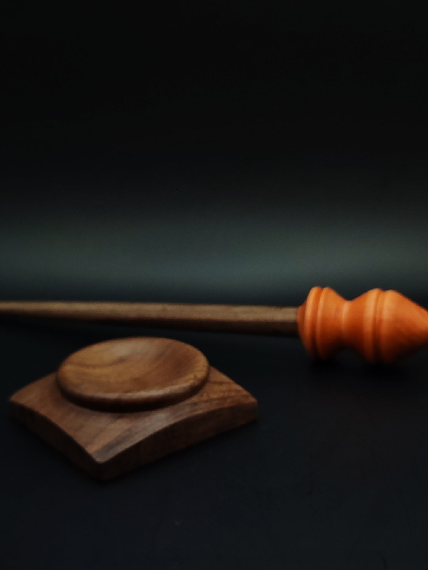 Support Spindle Set: Walnut Shaft & Rosewood Whorl (23 cm / 9.06 in • 21 g / 0.74 oz) with Walnut Support Bowl