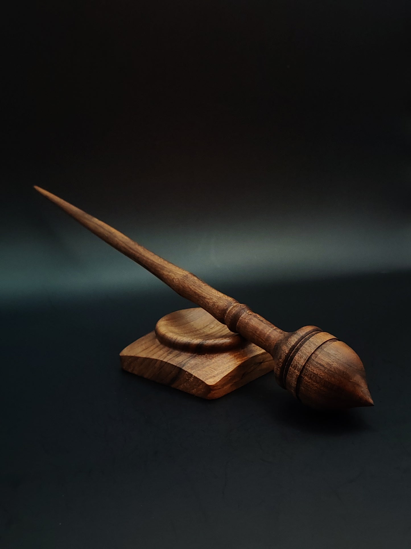 Support Spindle Set: Walnut Wood (25.5 cm / 10.04 in • 27 g / 0.95 oz) with Walnut Support Bowl