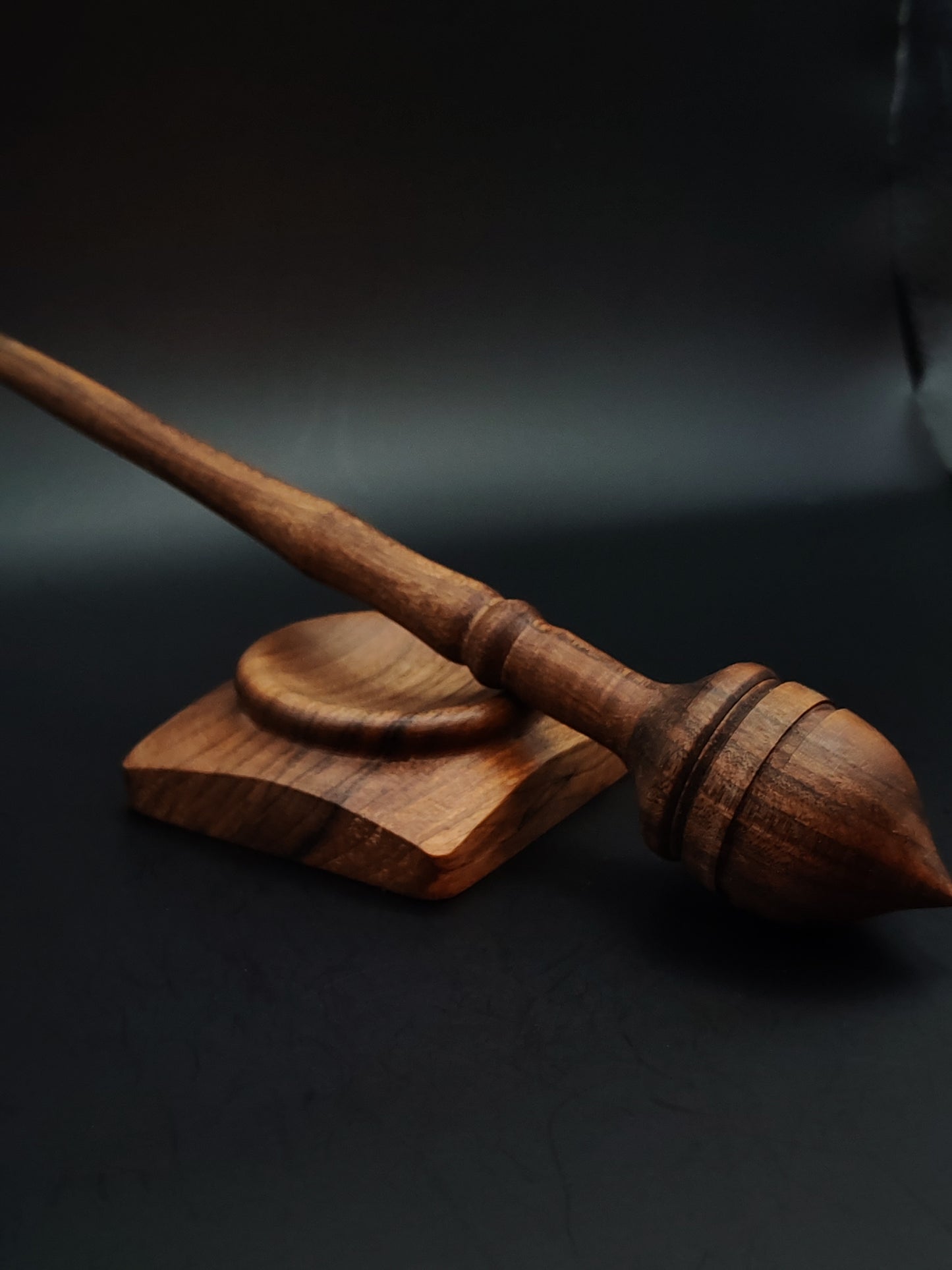 Support Spindle Set: Walnut Wood (25.5 cm / 10.04 in • 27 g / 0.95 oz) with Walnut Support Bowl