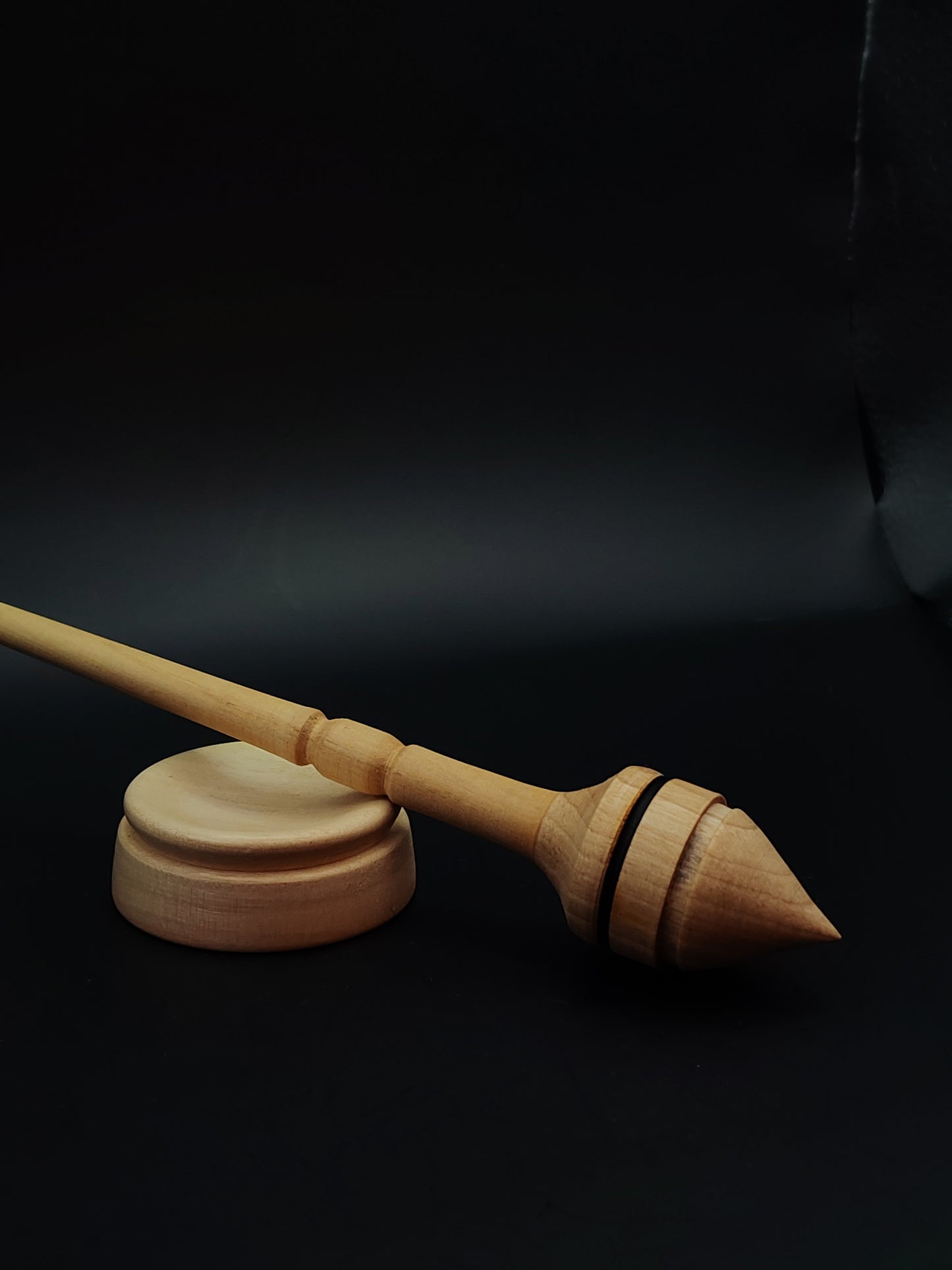 Support Spindle Set: Pear Shaft & Oak Whorl (24 cm / 9.45 in • 16 g / 0.56 oz) with Sycamore Support Bowl