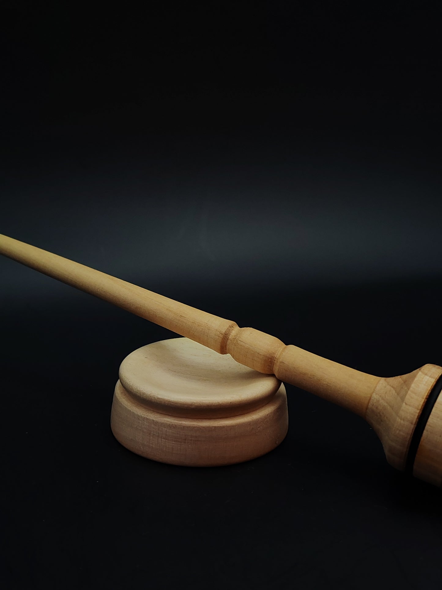 Support Spindle Set: Pear Shaft & Oak Whorl (24 cm / 9.45 in • 16 g / 0.56 oz) with Sycamore Support Bowl