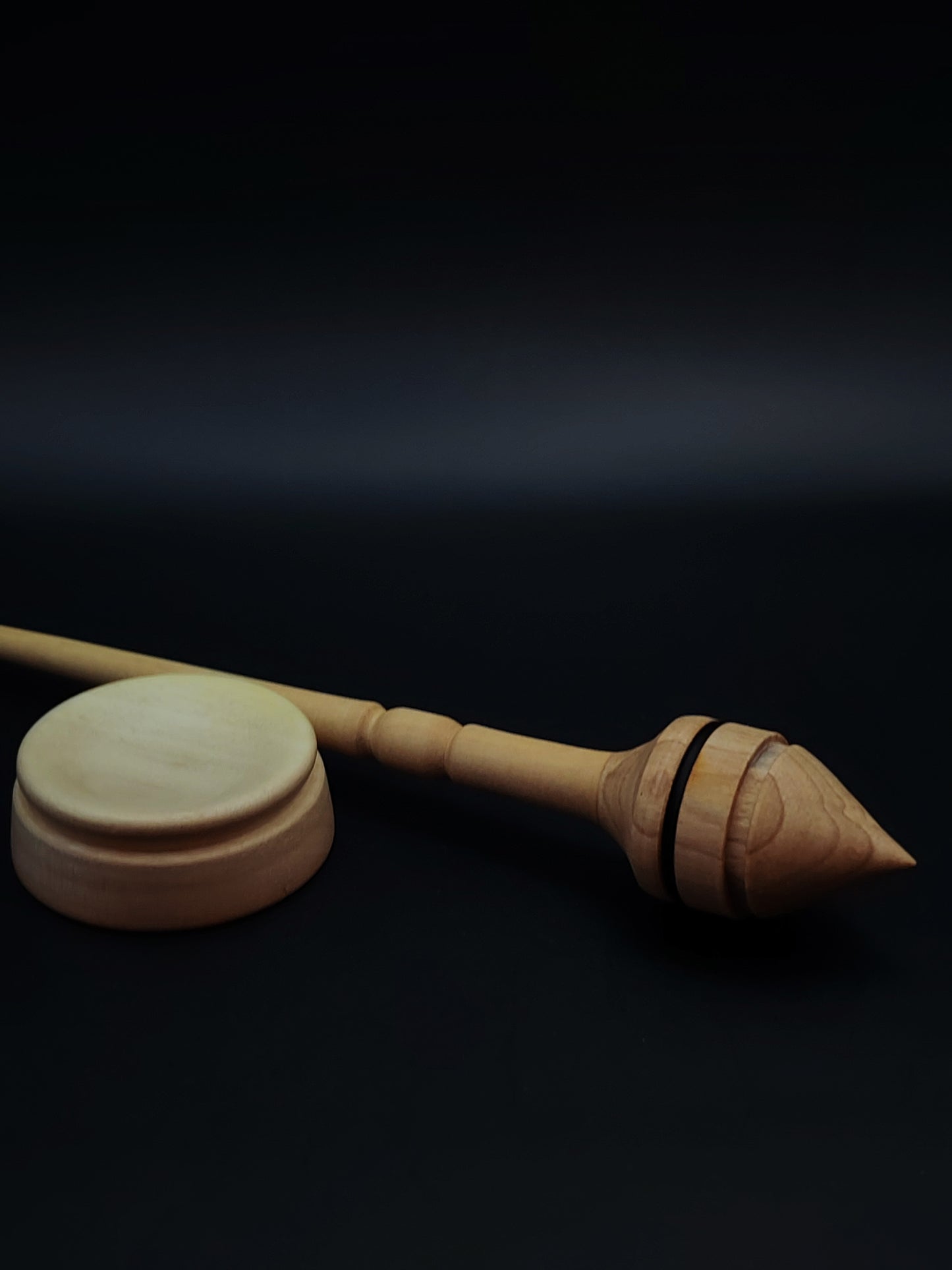 Support Spindle Set: Pear Shaft & Oak Whorl (24 cm / 9.45 in • 16 g / 0.56 oz) with Sycamore Support Bowl