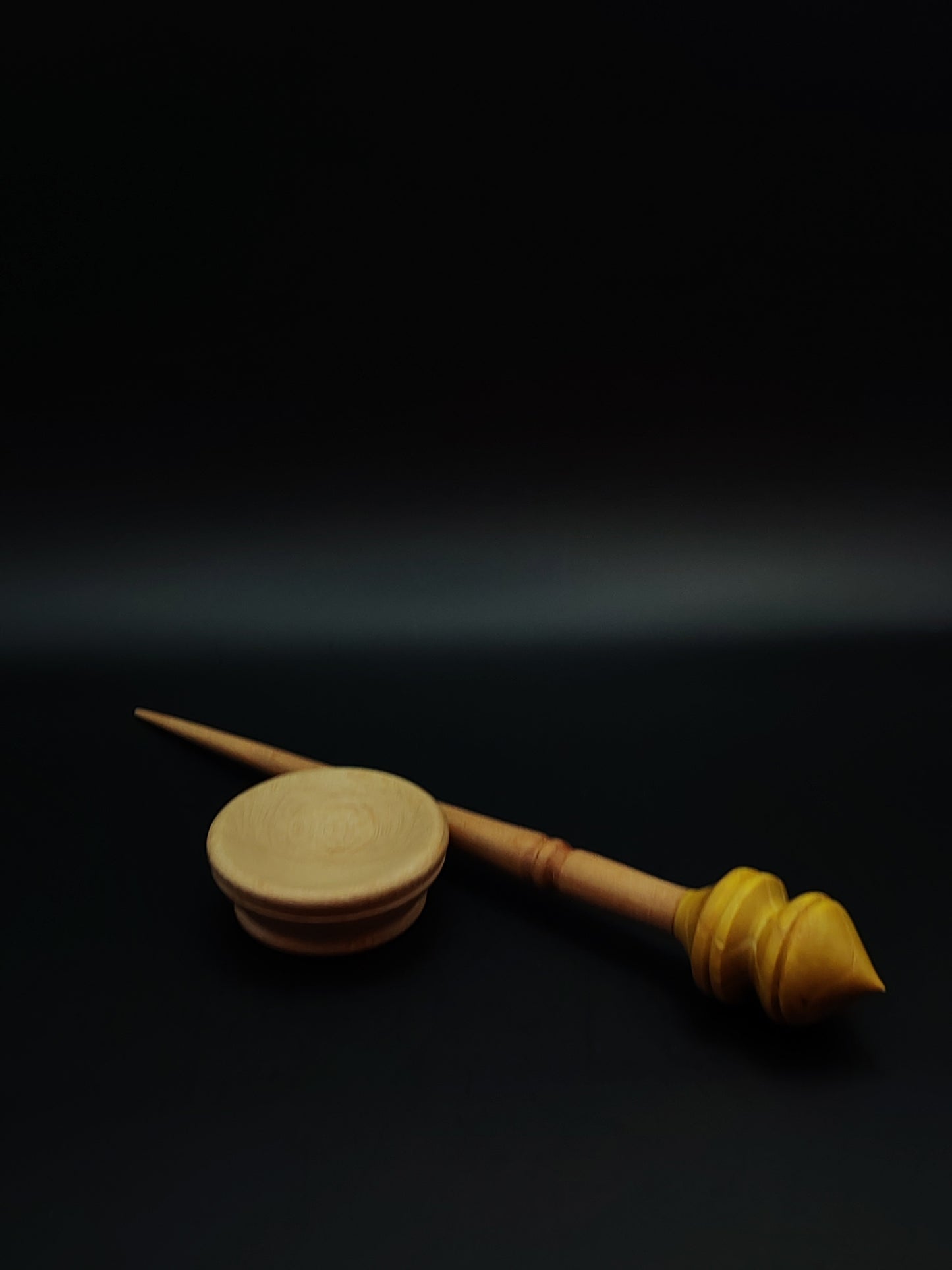 Support Spindle Set: Boiled Beech Shaft & Mulberry Whorl (24.5 cm / 9.65 in • 22 g / 0.78 oz) with Beech Support Bowl