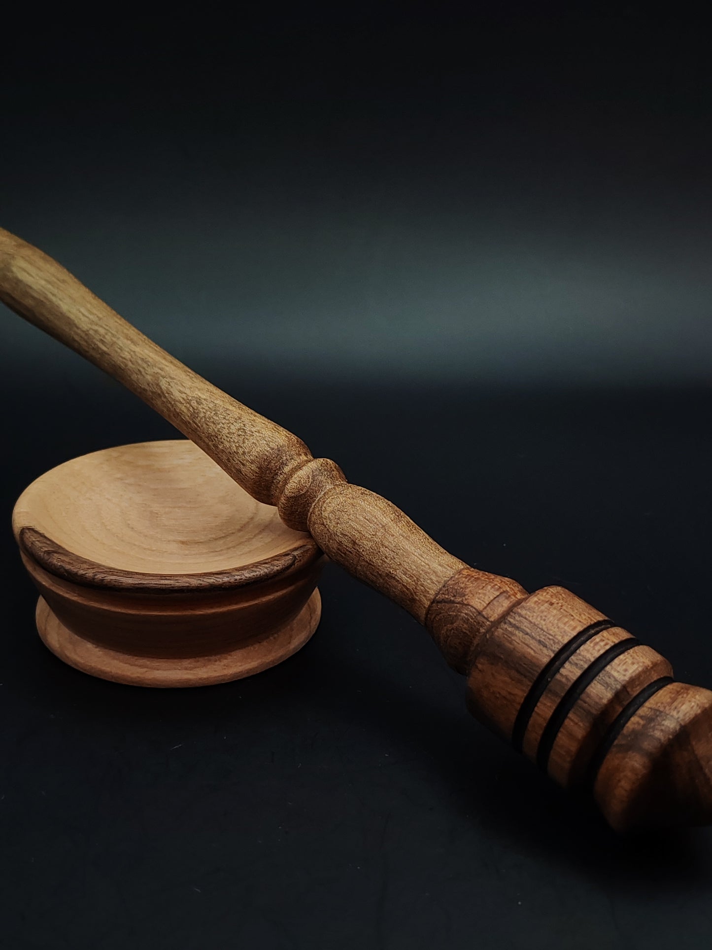 Support Spindle Set: Walnut Wood (25.5 cm / 10.04 in • 19 g / 0.67 oz) with Walnut Support Bowl