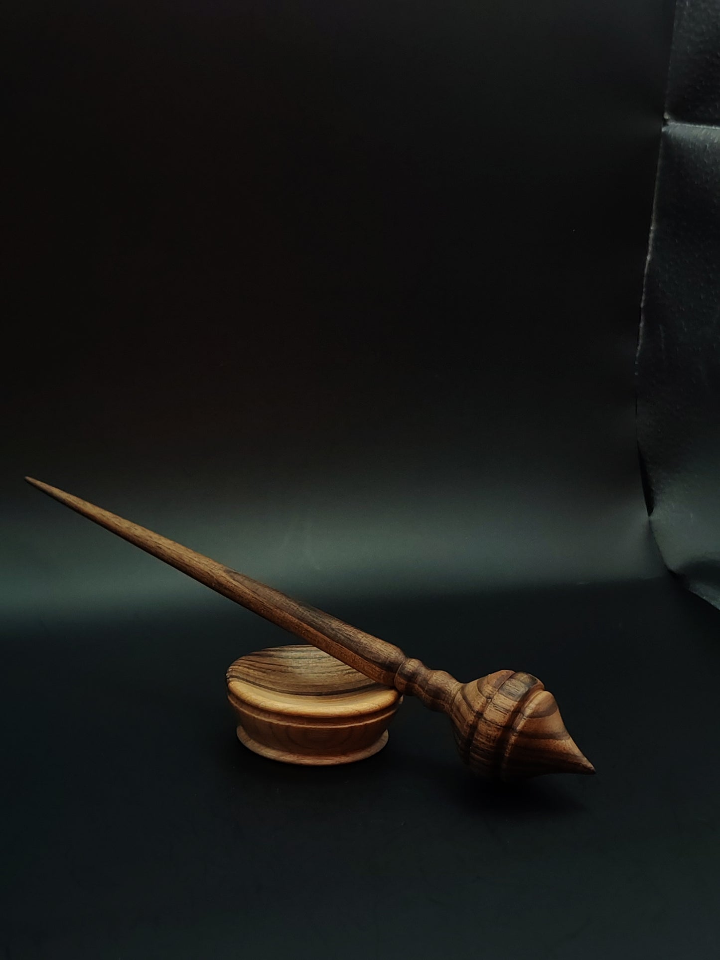 Support Spindle Set: Walnut Wood (22.5 cm / 8.86 in • 20 g / 0.71 oz) with Walnut Support Bowl