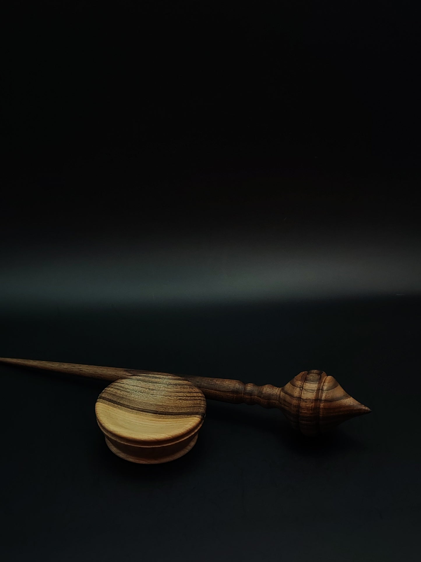 Support Spindle Set: Walnut Wood (22.5 cm / 8.86 in • 20 g / 0.71 oz) with Walnut Support Bowl