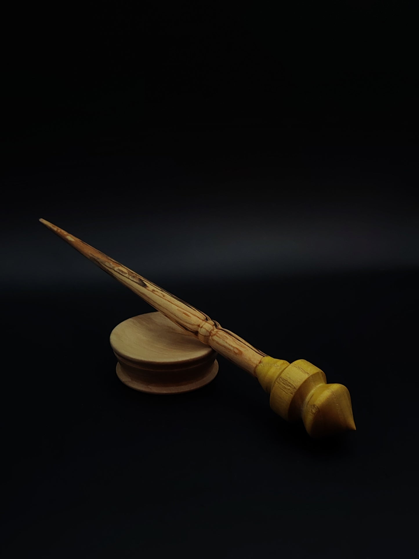 Support Spindle Set: Mulberry Whorl & Alder Shaft (22 cm / 8.66 in • 16 g / 0.56 oz) with Sycamore Support Bowl