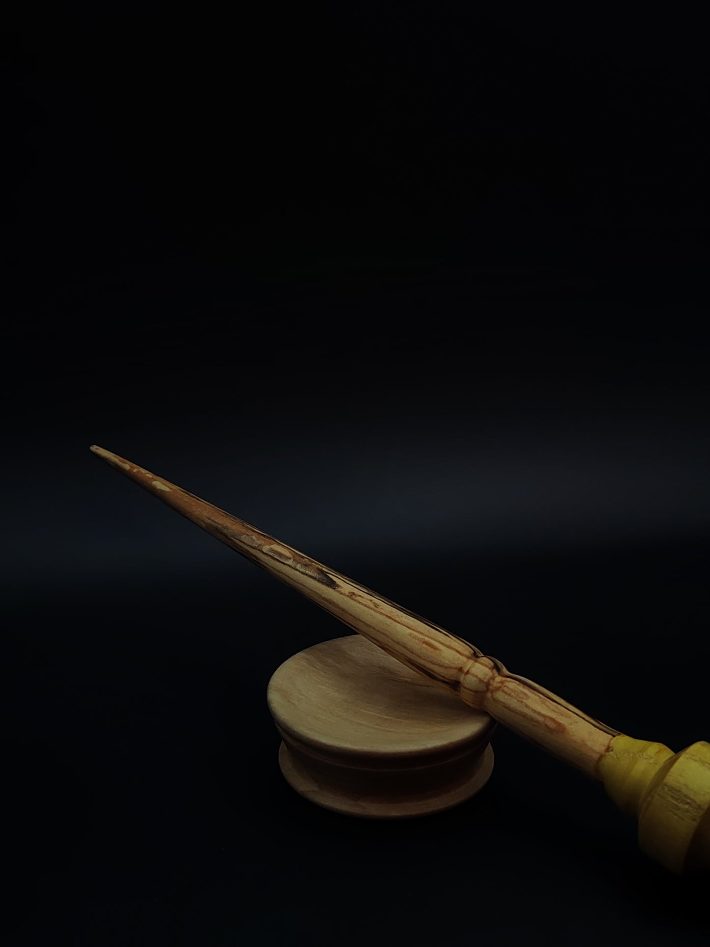 Support Spindle Set: Mulberry Whorl & Alder Shaft (22 cm / 8.66 in • 16 g / 0.56 oz) with Sycamore Support Bowl