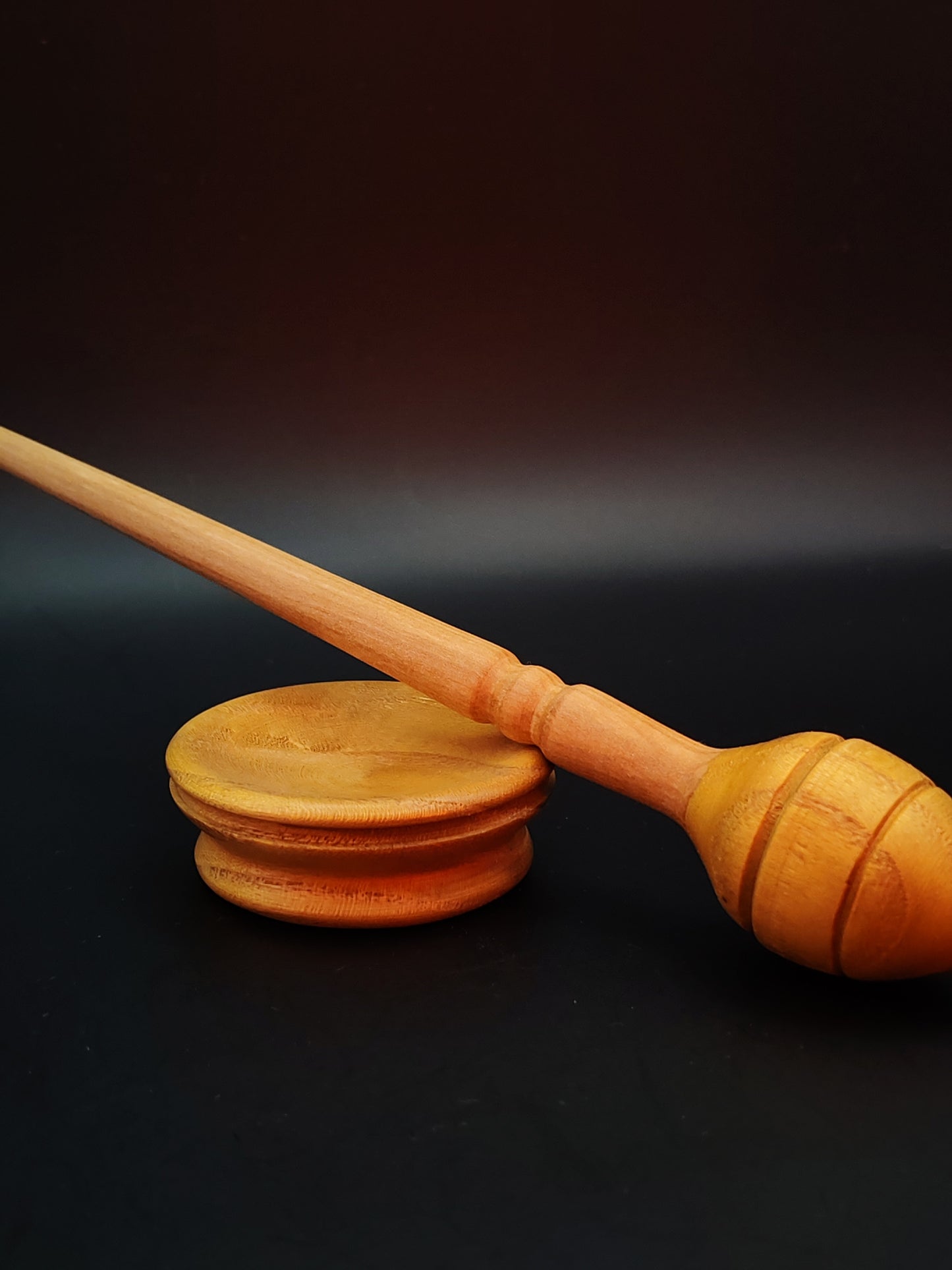 Support Spindle Set: Mulberry Whorl & Beech Shaft (25 cm / 9.84 in • 17 g / 0.60 oz) with Mulberry Support Bowl