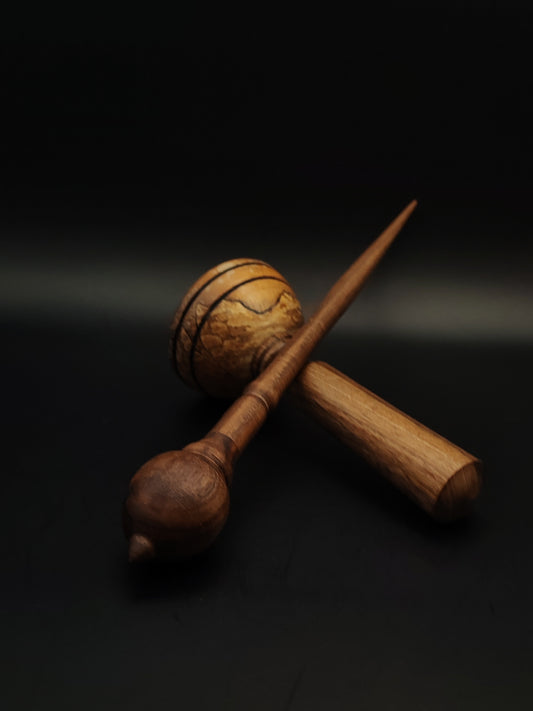 Support Spindle Set: Walnut Wood (25 cm / 9.84 in • 25 g / 0.88 oz) with Walnut and Alder Lap Support Bowl